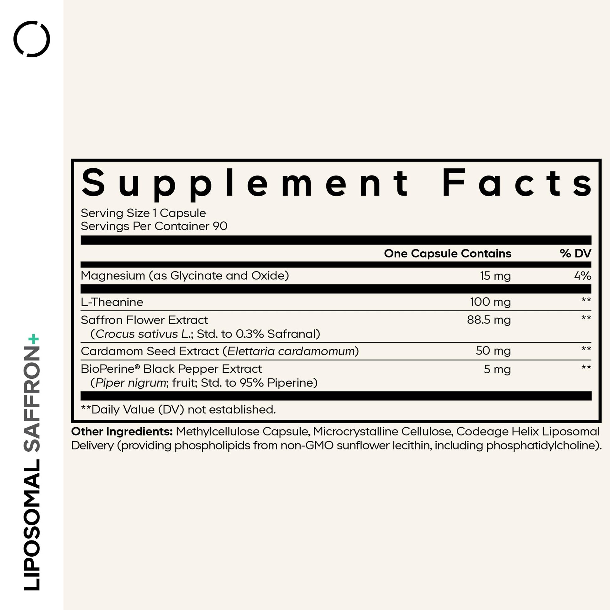 Codeage Liposomal Saffron+ Supplement - Saffron Extract, Magnesium, L-Theanine, Cardamom, BioPerine - 3-Month Supply - Kesar Spice, Liposomal Delivery - Non-GMO - 90 Capsules CodeageAu supplements