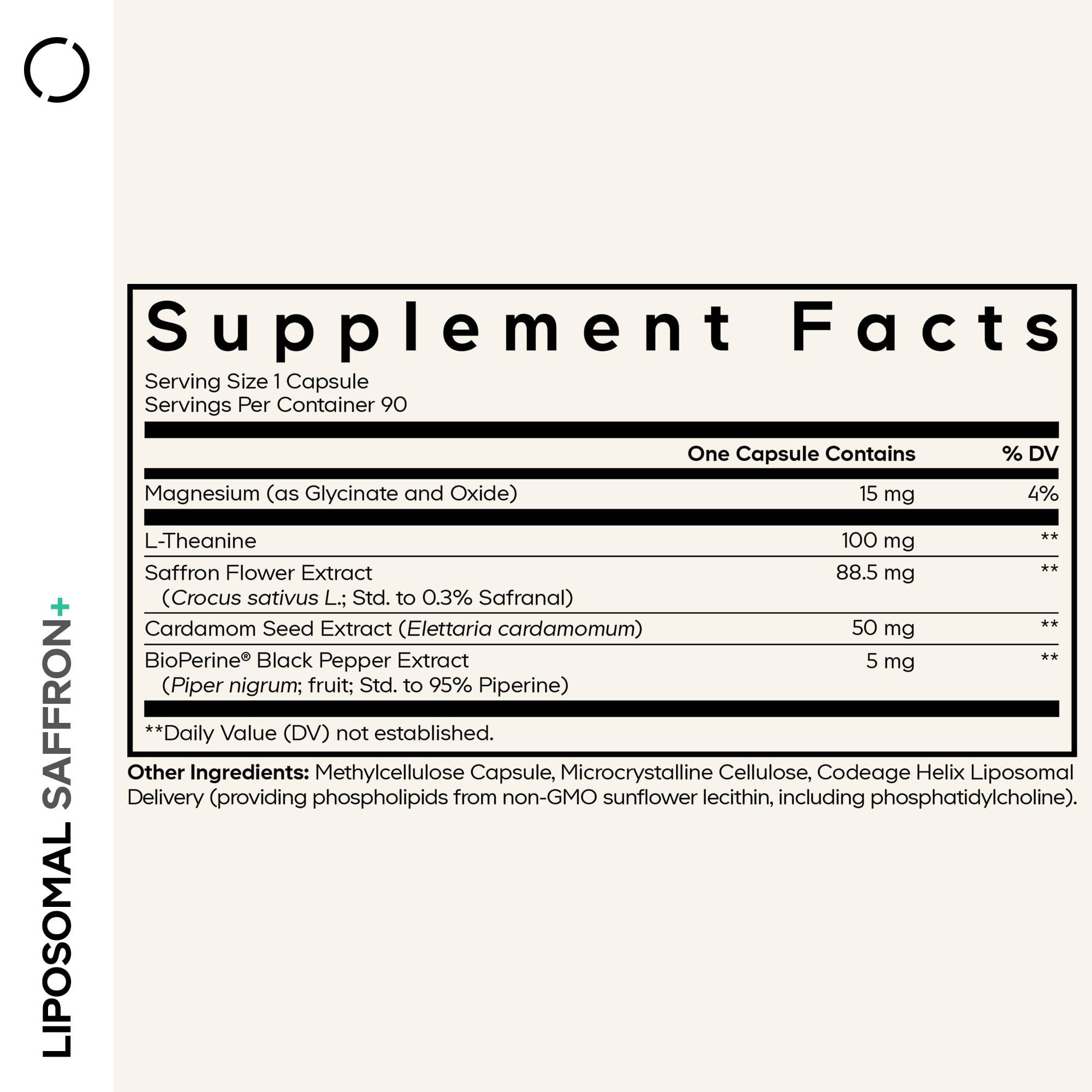 Codeage Liposomal Saffron+ Supplement - Saffron Extract, Magnesium, L-Theanine, Cardamom, BioPerine - 3-Month Supply - Kesar Spice, Liposomal Delivery - Non-GMO - 90 Capsules CodeageAu supplements