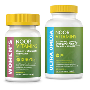Noor Vitamins Women's Multivitamin and Omega Fish Oil Supplement Bundle Noor VitaminsAu supplements