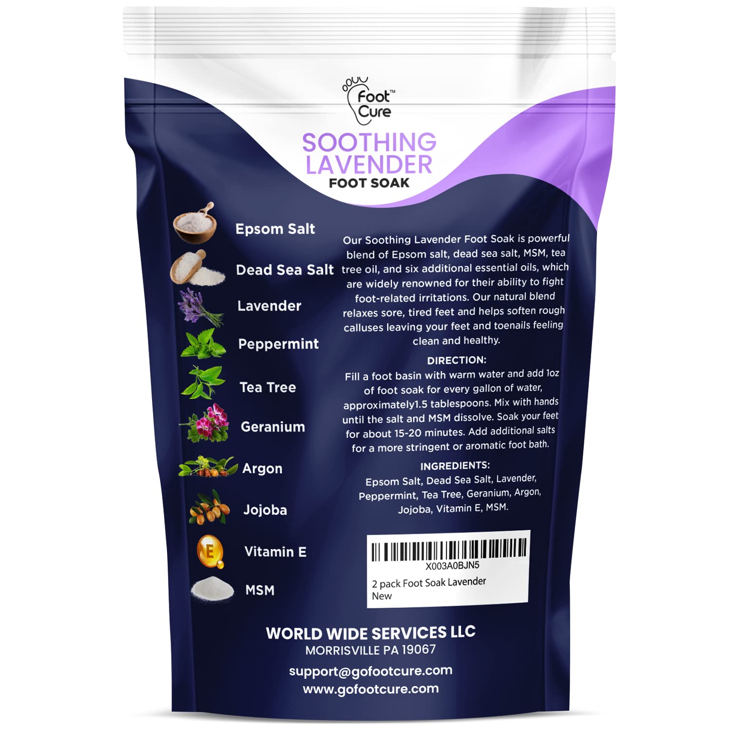 Soothing Lavender Foot Soak with Epsom Salt - Best Toenail Treatment, & Softens Calluses FOOT CUREUS supplements