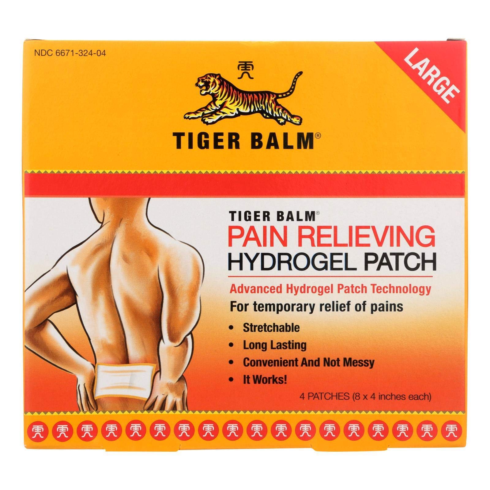 Tiger Balm Pain Relieving Patch Large, 4 Count (Pack of 6) Tiger BalmAu supplements