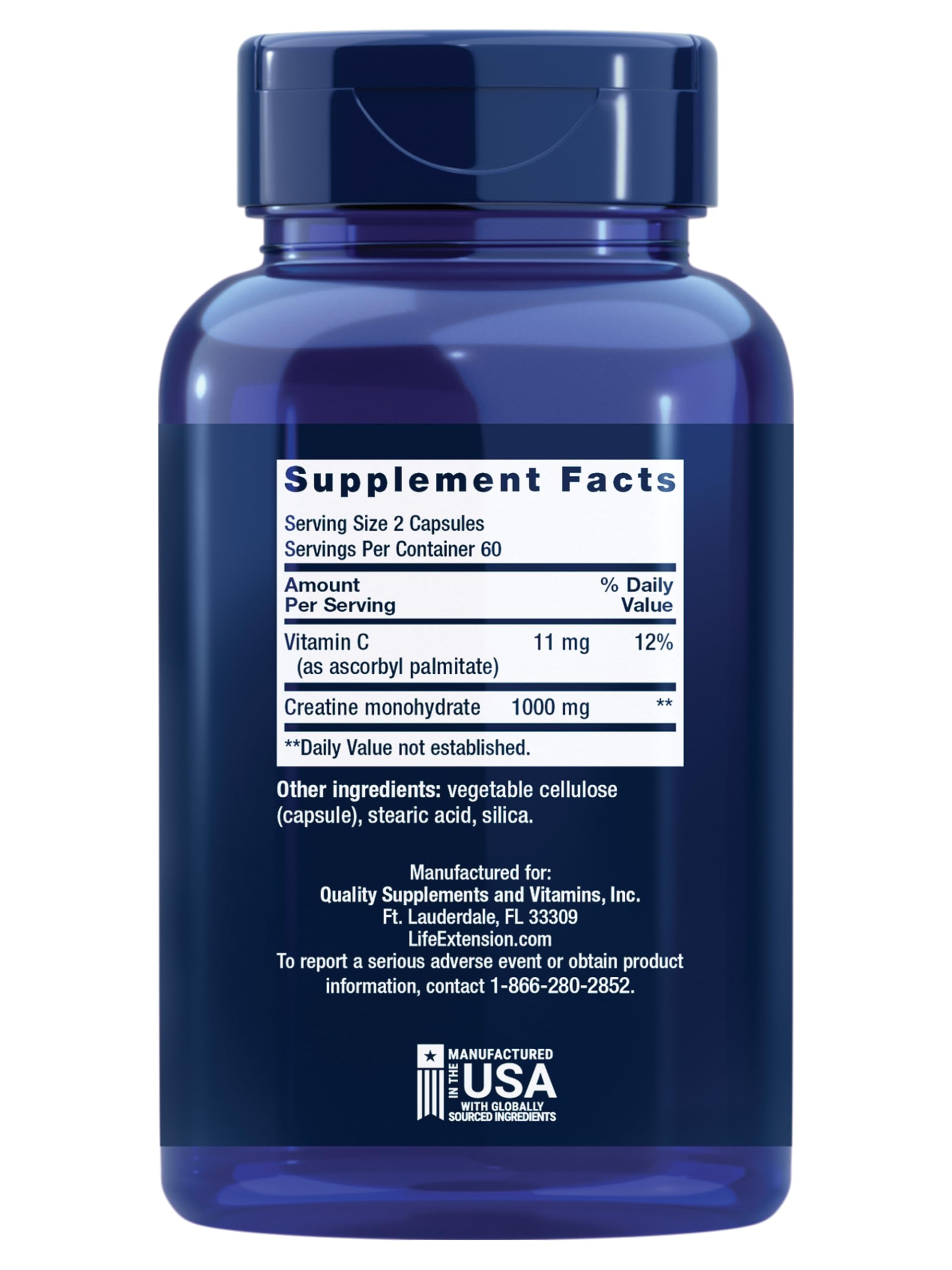 Life Extension Creatine Capsules – Creatine Monohydrate – Promotes Strength, Lean Muscle, Healthy Endurance – Non-GMO, Gluten-Free – 120 Capsules Life ExtensionAu supplements