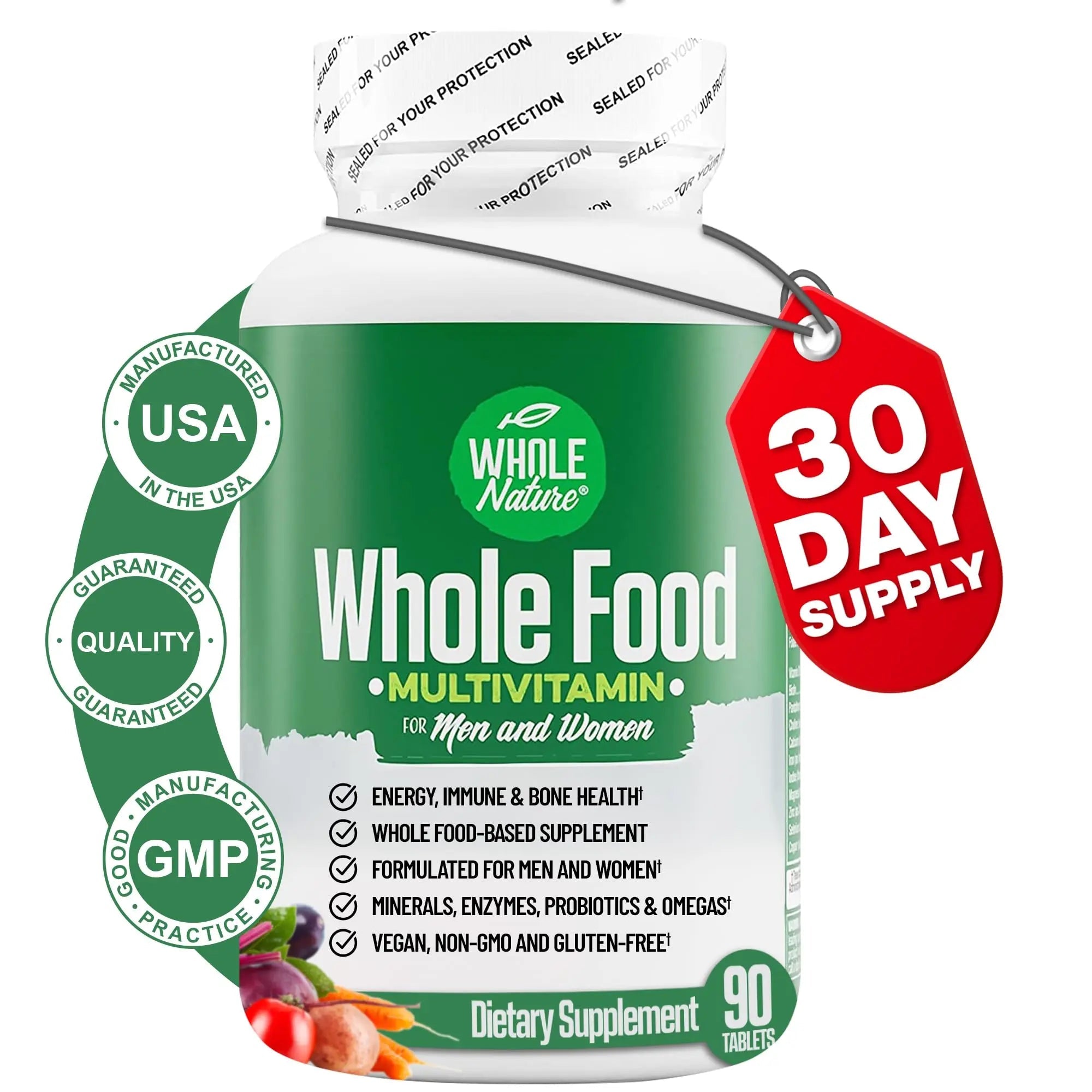 Whole Nature Whole Food Multivitamin for Men and Women Complete Daily Superfood Vitamins Plus Minerals Digestive Enzymes Whole NatureAu supplements