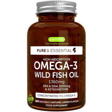Omega-3 Wild Fish Oil & Astaxanthin, The Most Advanced High Absorption rTG Omega-3 Igennus Healthcare NutritionUS supplements