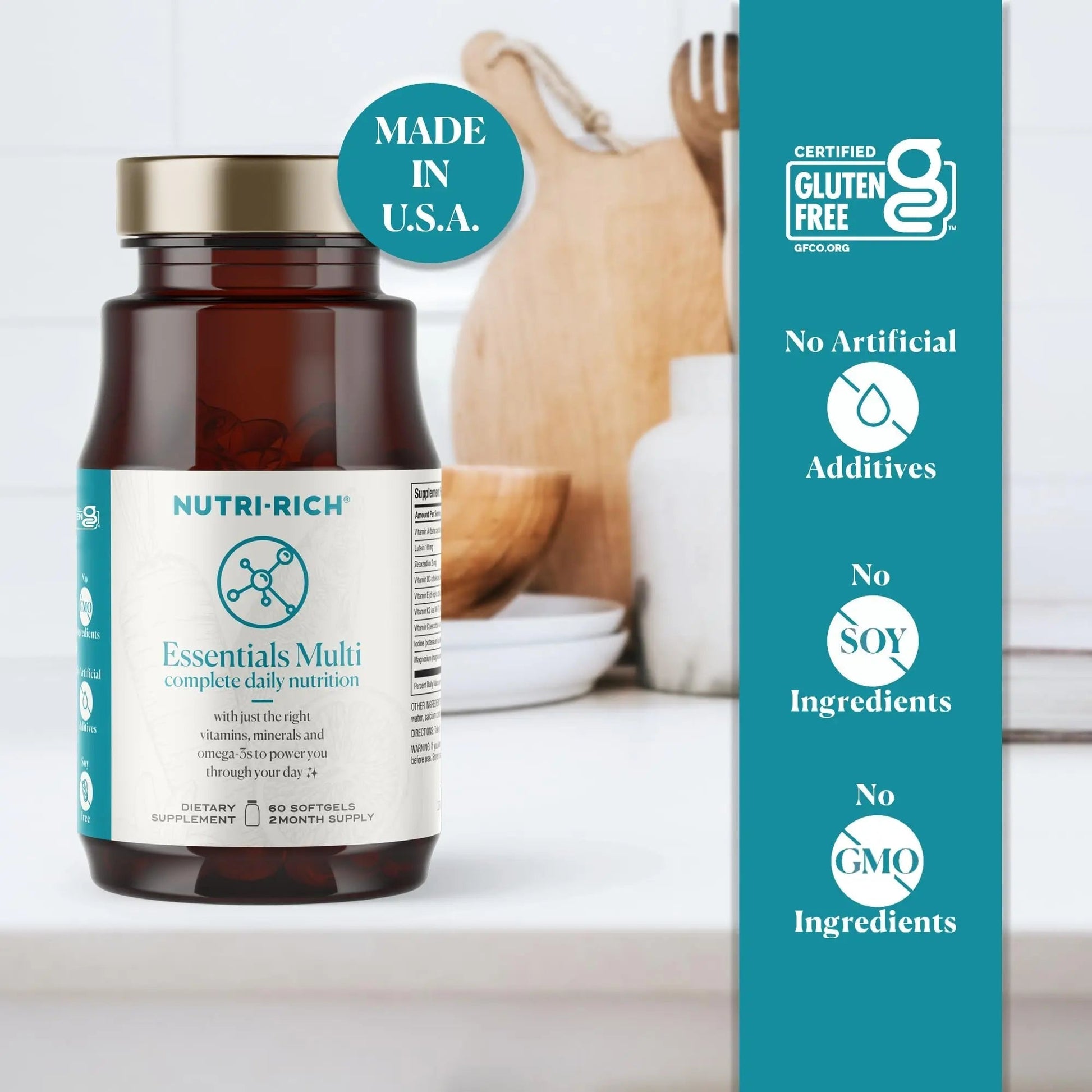 Nutri-Rich Essentials Multi | Multivitamin Supplement with Fish Oil Omega-3 for Men and Women, Supports Energy, Immune Health Nutri-RichAu supplements