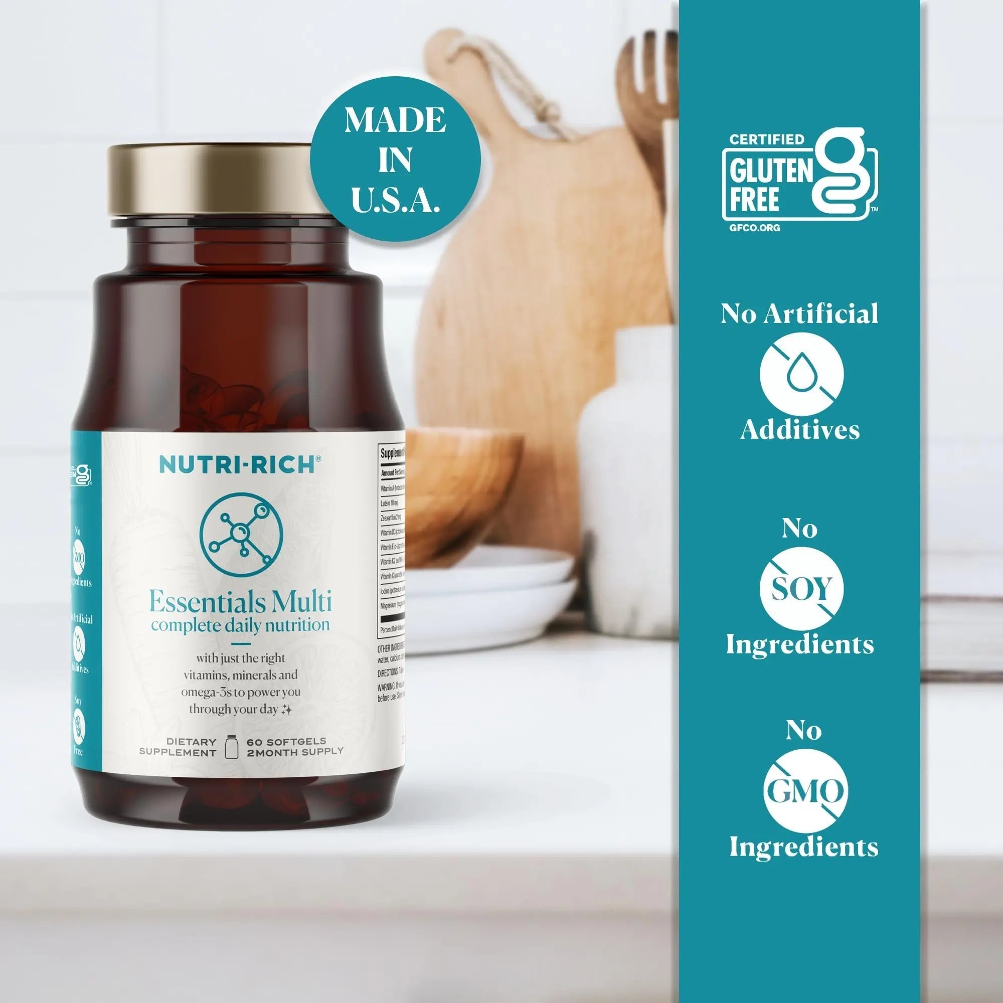 Nutri-Rich Essentials Multi | Multivitamin Supplement with Fish Oil Omega-3 for Men and Women, Supports Energy, Immune Health Nutri-RichAu supplements