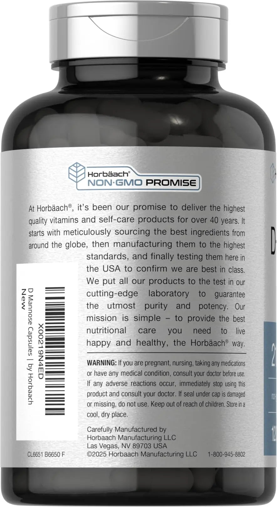 Horbäach D-Mannose Supplement 2100mg | 120 Capsules | Pills for Women and Men | Non-GMO & Gluten Free HorbäachAu supplements
