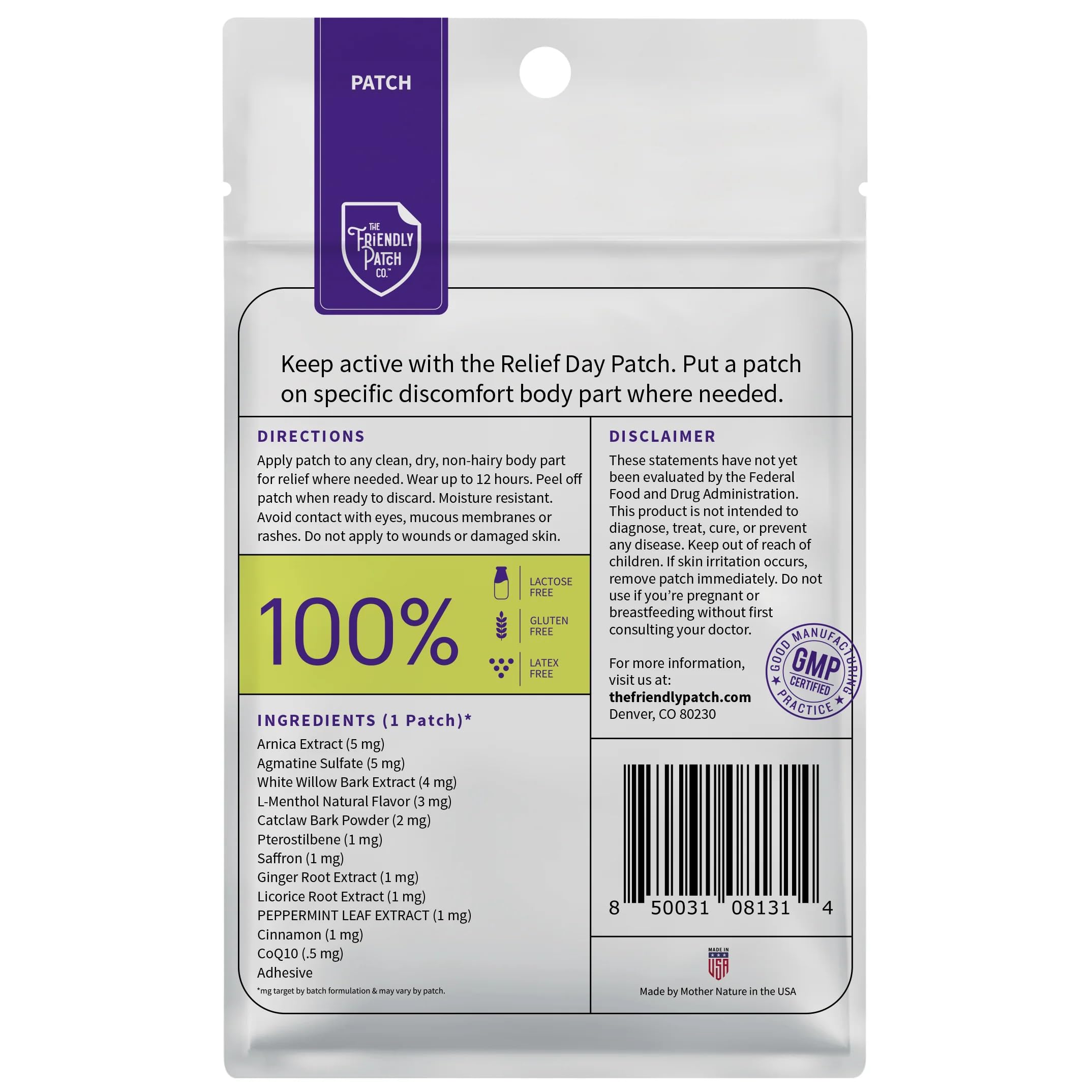 Relief Day & Rise & Shine Patch Bundle - Arnica, White Willow Bark, Tongkat Ali, Horny Goat Weed, Saffron & Peppermint for Soreness, Strength, and Performance Support - 16 Plant-Powered Patches for Me The Friendly Patch CO.Au supplements