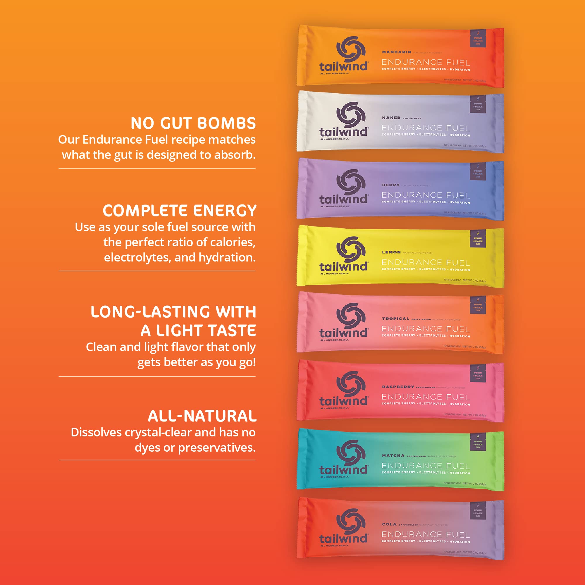 Tailwind Grab-and-Go Endurance Fuel Single Serve Assorted Flavors Tailwind NutritionAu supplements