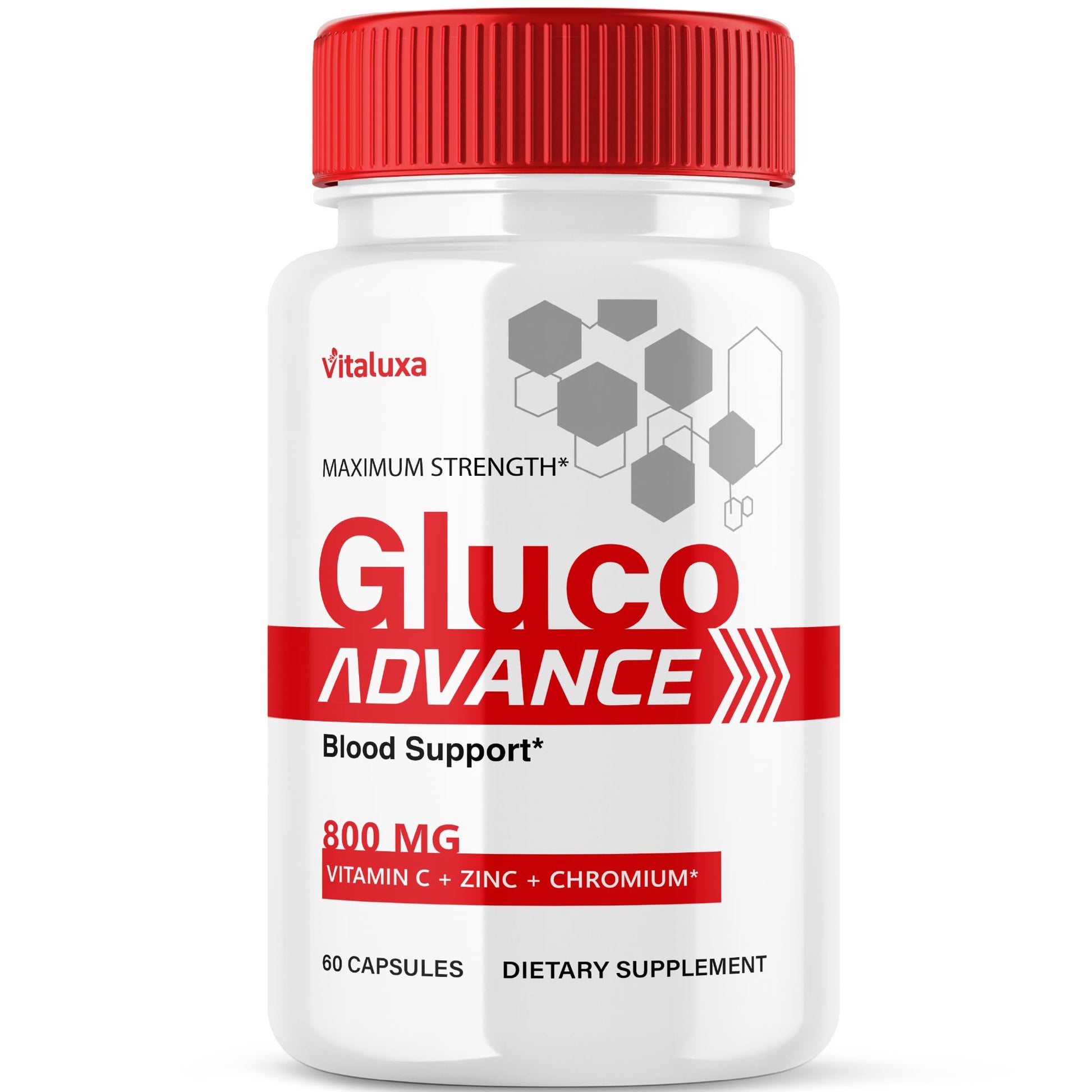 Gluco Advance Capsules, Gluco Advanced Blood Support Supplement GlucoAdvance Pills for Joints, GlucoseAdvance Premium Blend Flow Balance All Natural Formula Overall Health Wellness (60 Capsules) VitaluxaAu supplements