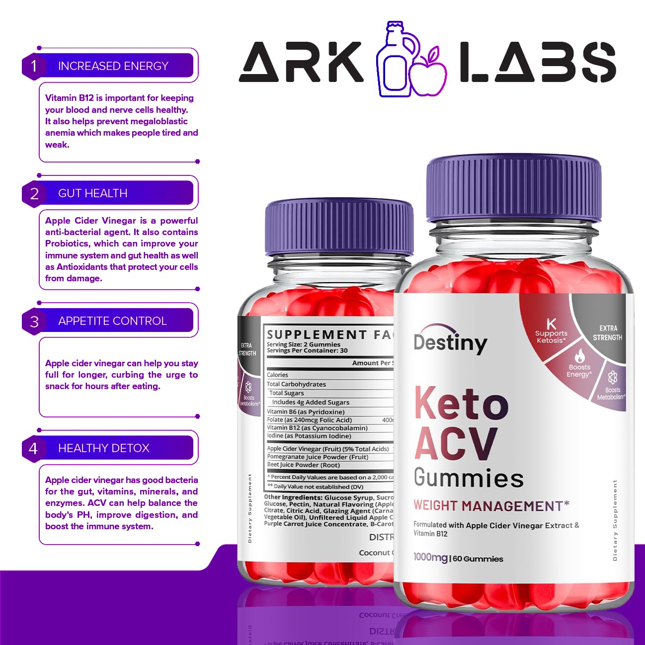 Destiny Keto ACV Gummies, Destiny Keto ACV Gummies Advanced 1000MG - Destiny Keto Ark LabsUS supplements