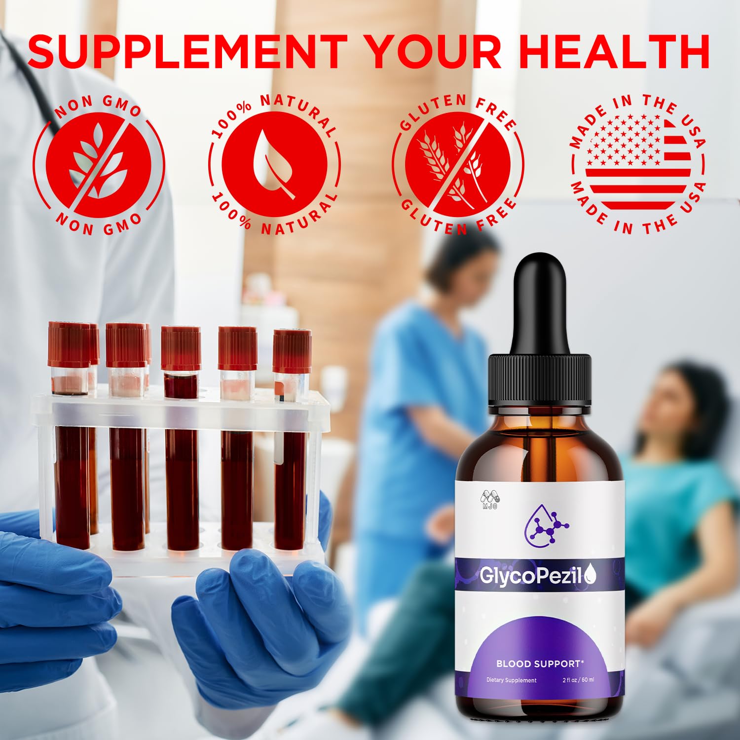 (3 Pack) Glycopezil Drops, Official Glycopezil Blood Health Support Drops with All Natural Ingredients, Advanced Health & Wellness Support Formula with Premium Vitamins for Women & Men (90 Servings) MJOAu supplements