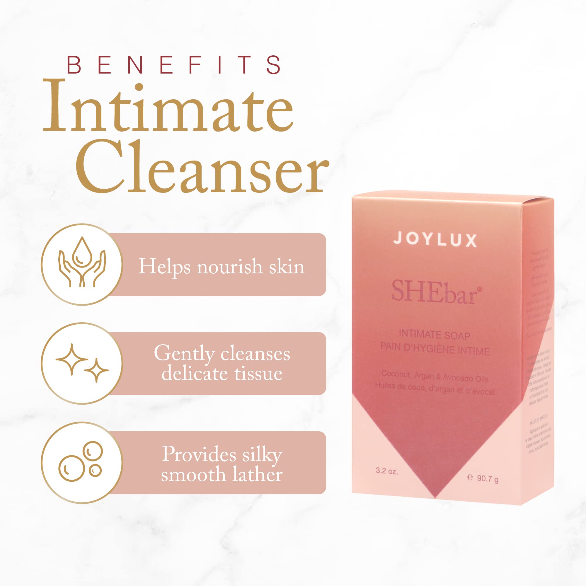 Joylux - SHEbar, Feminine Cleansing Bar, Yoni Bar, pH-Balanced Formula, Clean & Gentle Ingredients JoyluxAu supplements