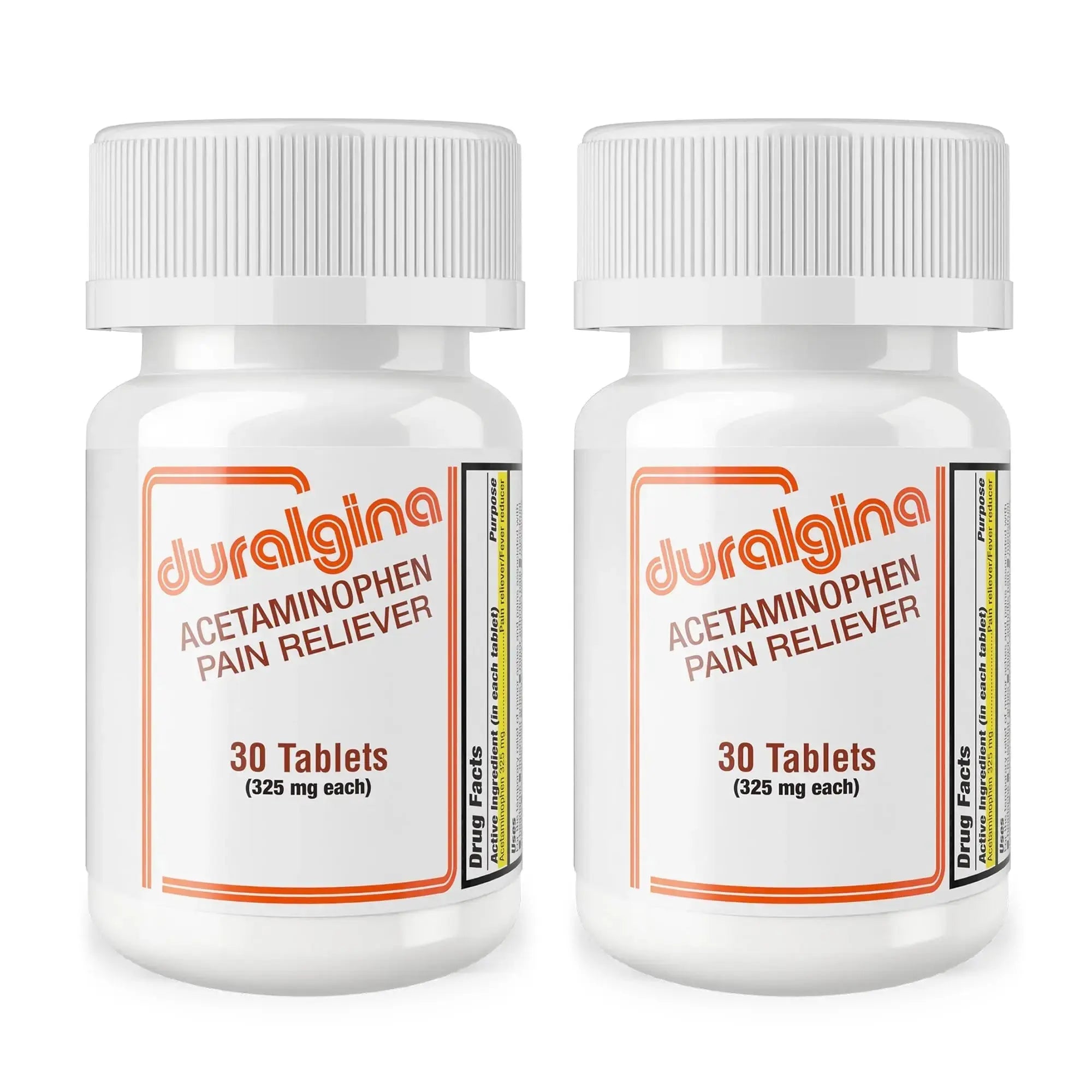 DURALGINA Acetaminophen Tablets | for Headache, Muscle Aches, Menstrual Cramps, Back Pain, Toothaches, Fever Reducer, Fast-Acting, Gentle on Stomach, Safe for Adults and Teens 12+, 30 Count, 2-Pack DURALGINAAu supplements
