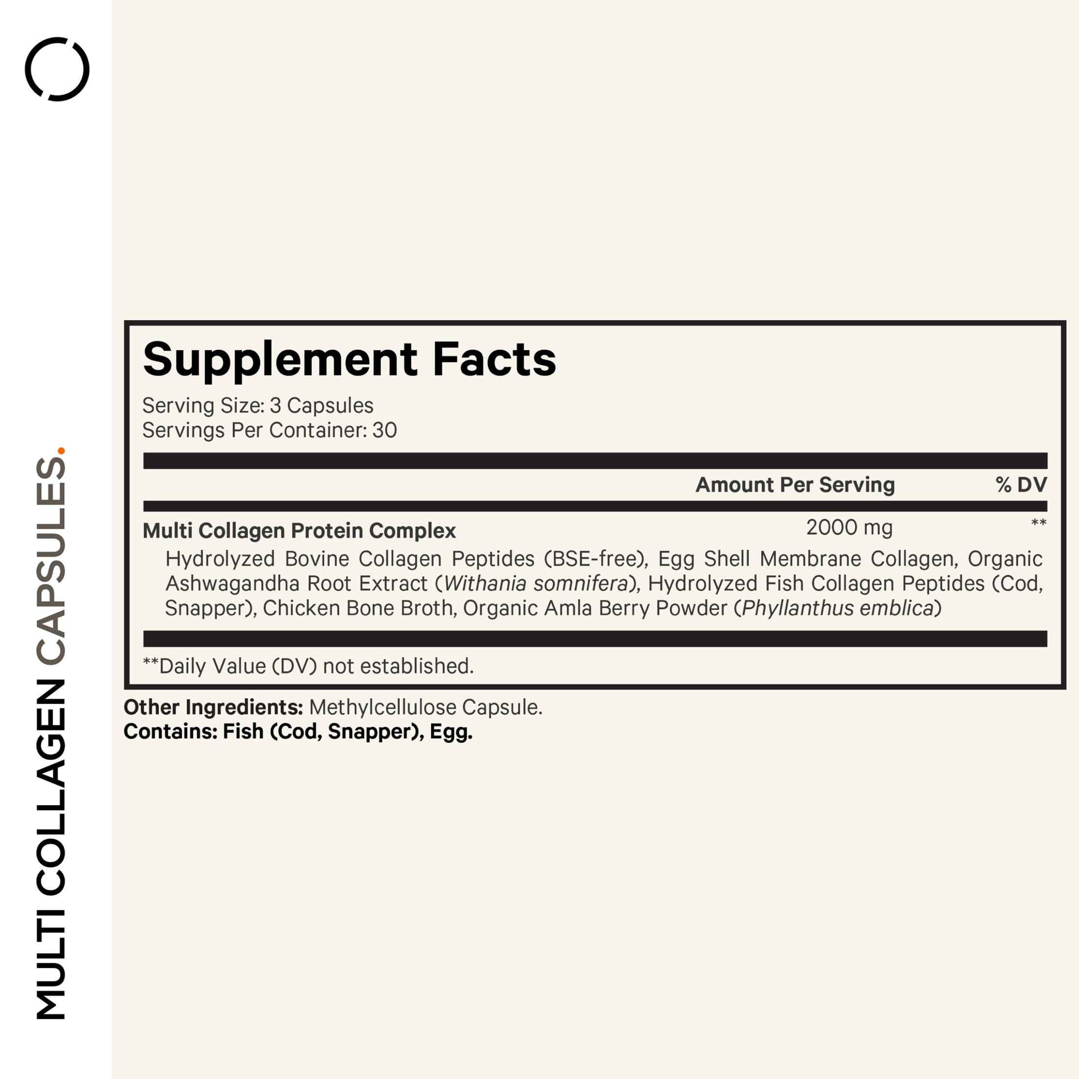 Codeage Multi Collagen Peptides Protein Capsules, 5 Collagen Types, Grass-Fed & Hydrolyzed Bovine Collagen Pills Supplement, Ashwagandha, Amla Berry Vitamins, Collagen Peptides - 90 Capsules CodeageAu supplements