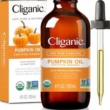 Cliganic Organic Pumpkin Seed Oil, 100% Pure - For Face & Hair | Natural Cold Pressed Unrefined CliganicAu supplements