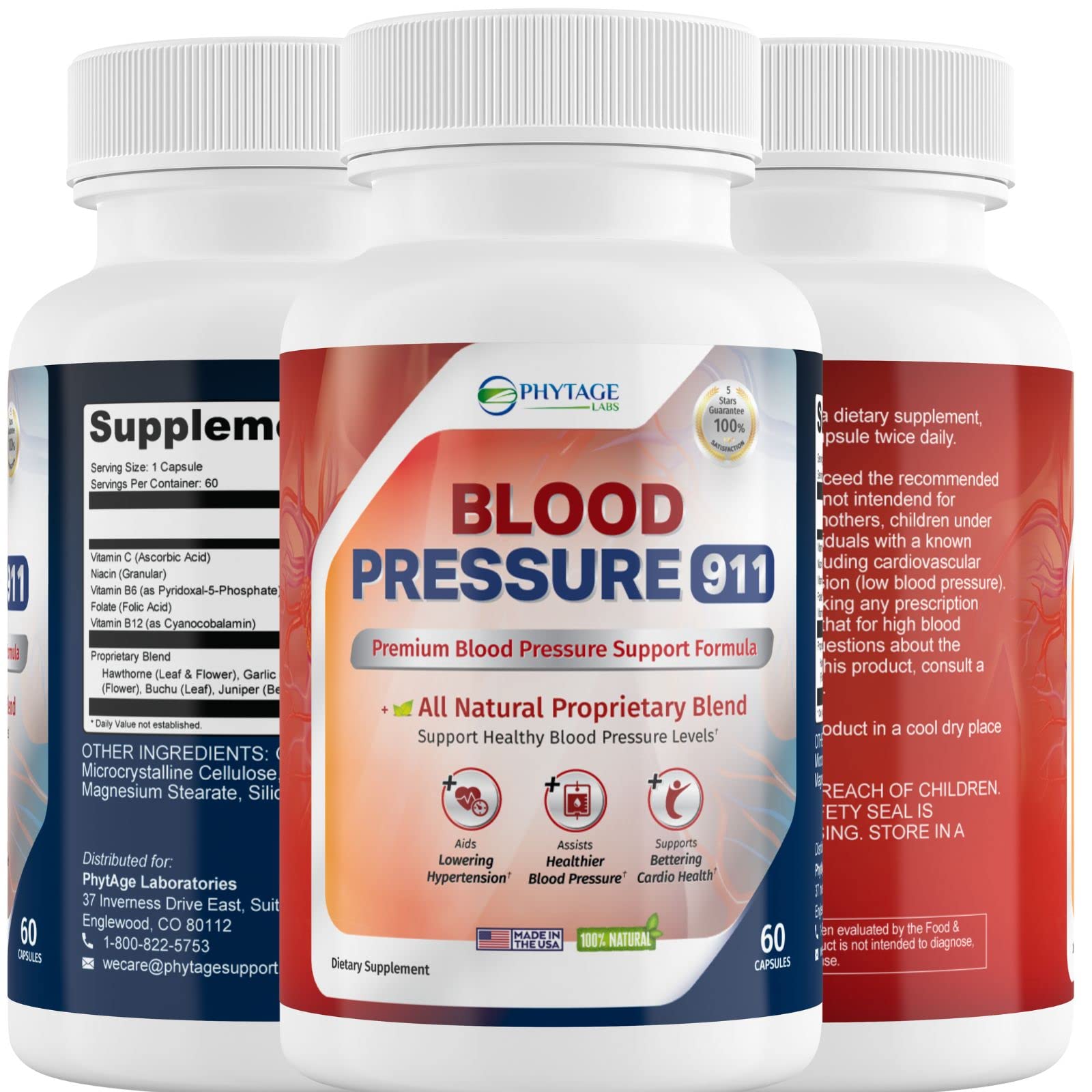Phytage Labs Blood Pressure 911 Premium Supplement - BP Support Pills. 60 Capsules Phytage LabsAu supplements