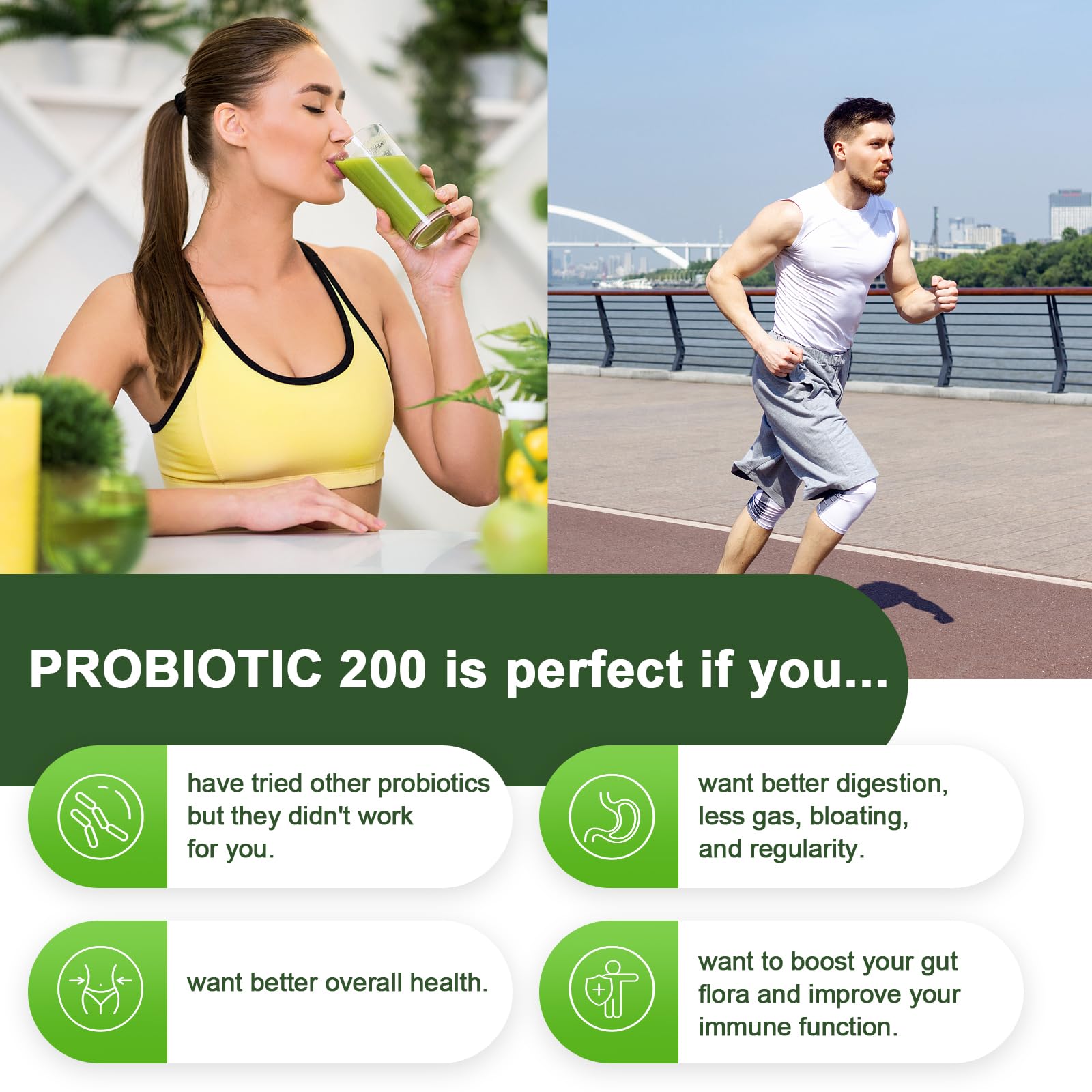 Probiotics for Women & Men, 200 Billion CFU 12 Strains with 3 Organic Prebiotics and Probiotics for Digestive Health Gut, Immune, Bloating & Gas, Energy, Overall Health, Shelf Stable - 2 Month Supply CfufulAu supplements