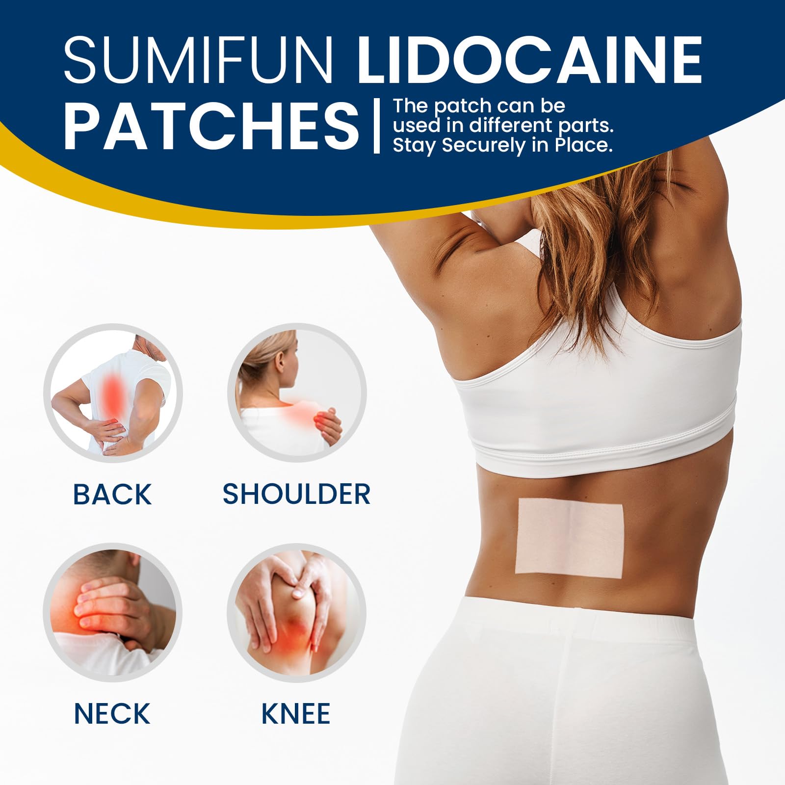 Sumifun 4% Lidocaine Pain Relief Patches - 36 Count Patches for Back, Shoulder, Muscle, Joints, Knee Pain Relief - Lower Back Pain Relief Products - Pain Patches Maximum Strength Lidocaine SumifunAu supplements