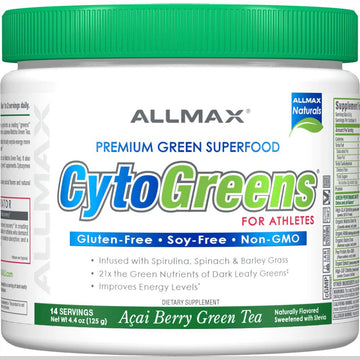 ALLMAX Naturals CytoGreens Super Greens Powder, Premium Green Superfood with Greens, Superfoods, Daily Greens Supplement, Acai Berry Green Tea, 14 Servings ALLMAXAu supplements