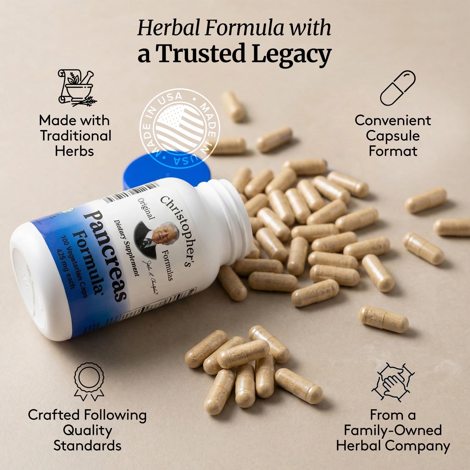 Christopher's Original Formulas Pancreas Formula - Pancreas Cleanse Detox & Repair - Probiotics for Digestive Health Christopher's Original FormulasAu supplements