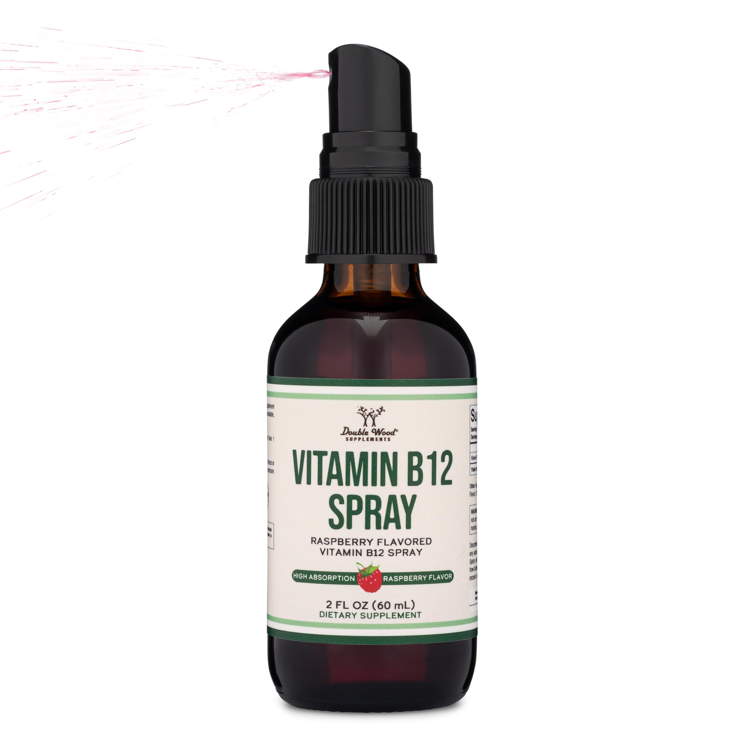 Vitamin B12 Sublingual Spray (2 Spray Dose of Vitamin 12 1000mcg, 3 Spray Serving Size Double Wood SupplementsAu supplements