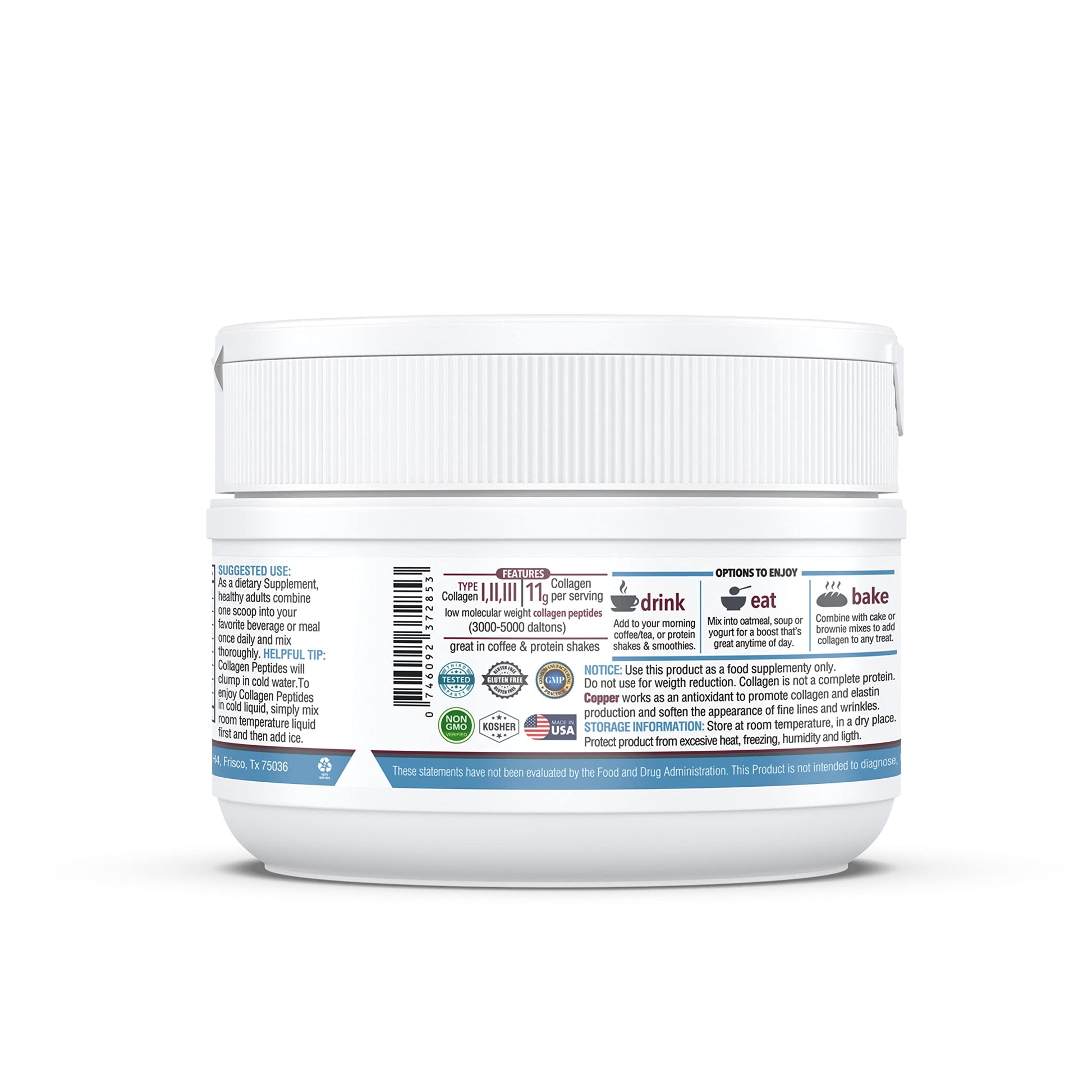 KAPPA NUTRITION Collagen Type I, II, III, 6 Billion Probiotic Acid Resistance, Hyaluronic Acid, Vitamin C, Biotin, Copper and MCT Oil, Beautiful Hair, Nails, & Skin, Collagen Peptides 9 in 1 (11.9oz) KAPPA NUTRITIONAu supplements