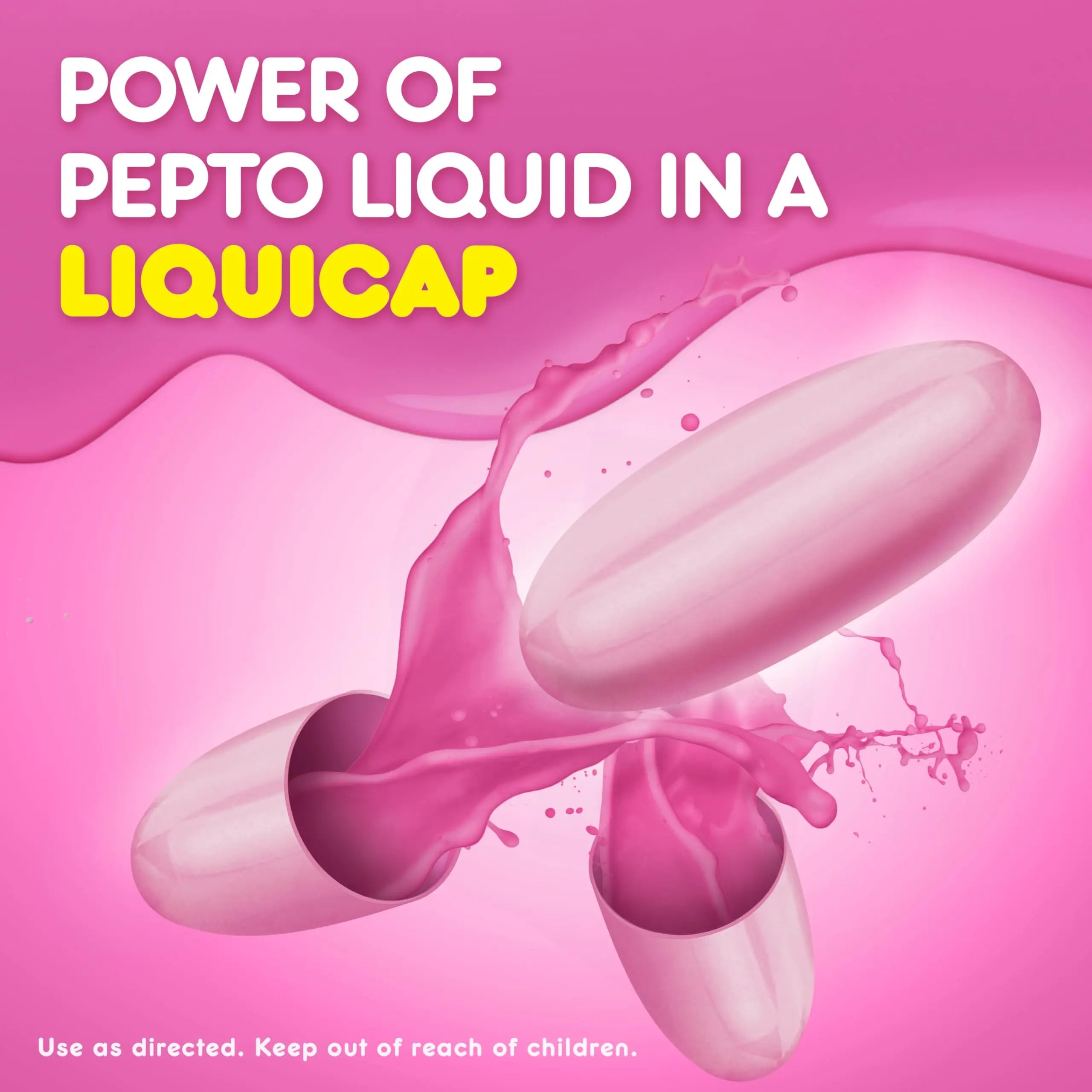 Pepto Bismol Liquicaps, Upset Stomach Relief, Nausea Relief, Heartburn Relief, Indigestion Relief, Anti Diarrhea Medication for Adults - 5 Symptom Fast Relief, No Flavor, 48 ct Pepto Bismolnz supplements