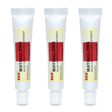 Mayinglong Musk Hemorrhoids Ointment (3 x 10g Tubes), 30g - Maximum Strength Formula for Hemorrhoidal Fast Relief, Soothes Itching, Burning & Discomfort - Fast-Acting Treatment to Shrink Swelling MayinglongAu supplements