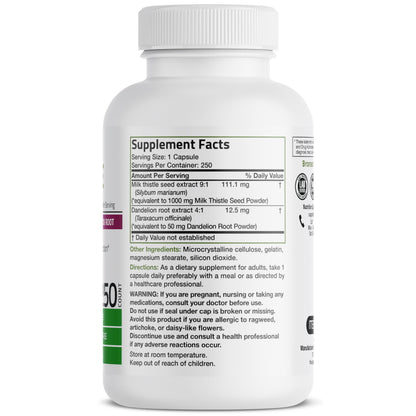 Bronson Milk Thistle Silymarin Marianum & Dandelion Root Liver Health Support BronsonUS supplements