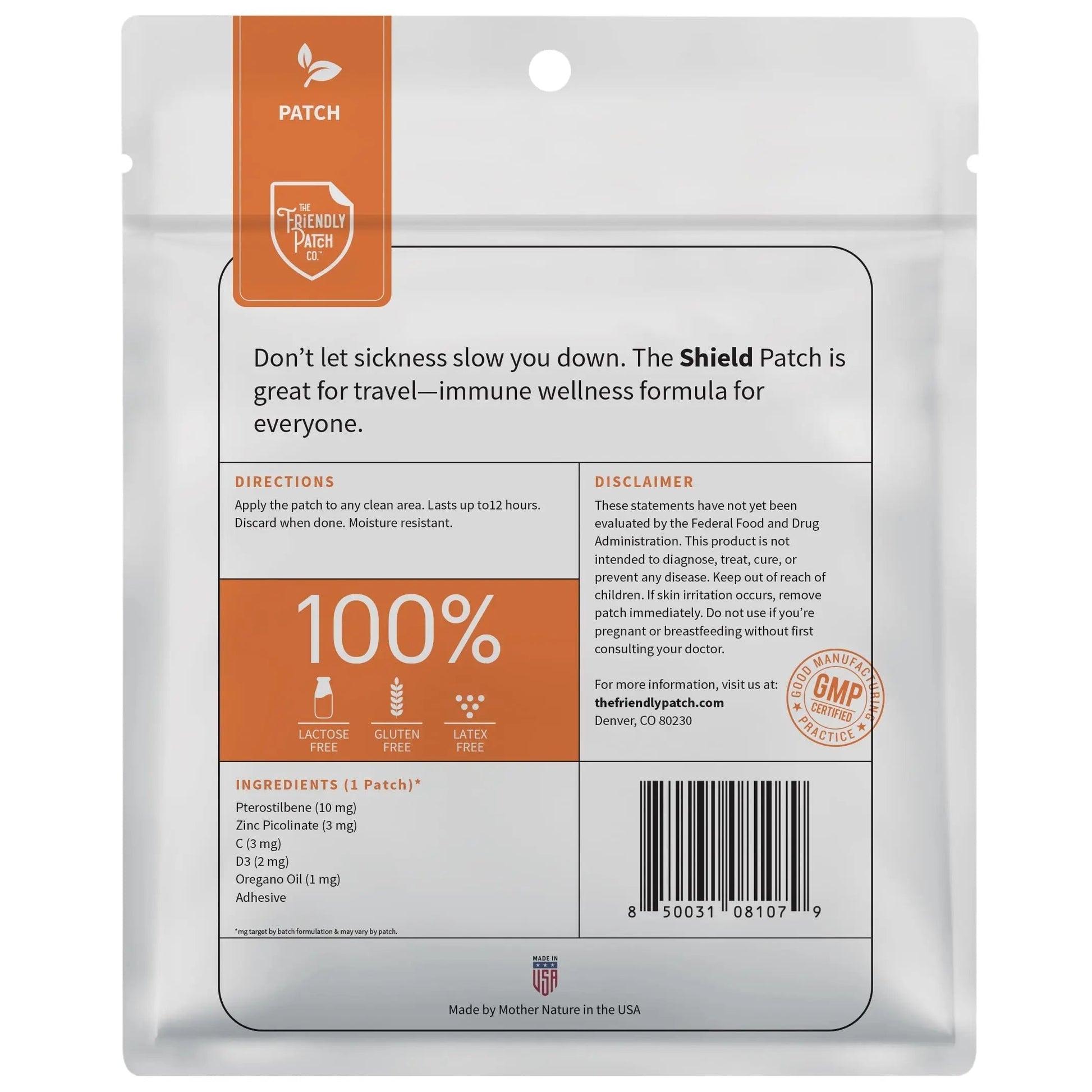 The Friendly Patch Shield Immunity Support Patch | Wearable Immune Boosters for Adults with Vitamin D3, C and Zinc The Friendly Patch CO.Au supplements