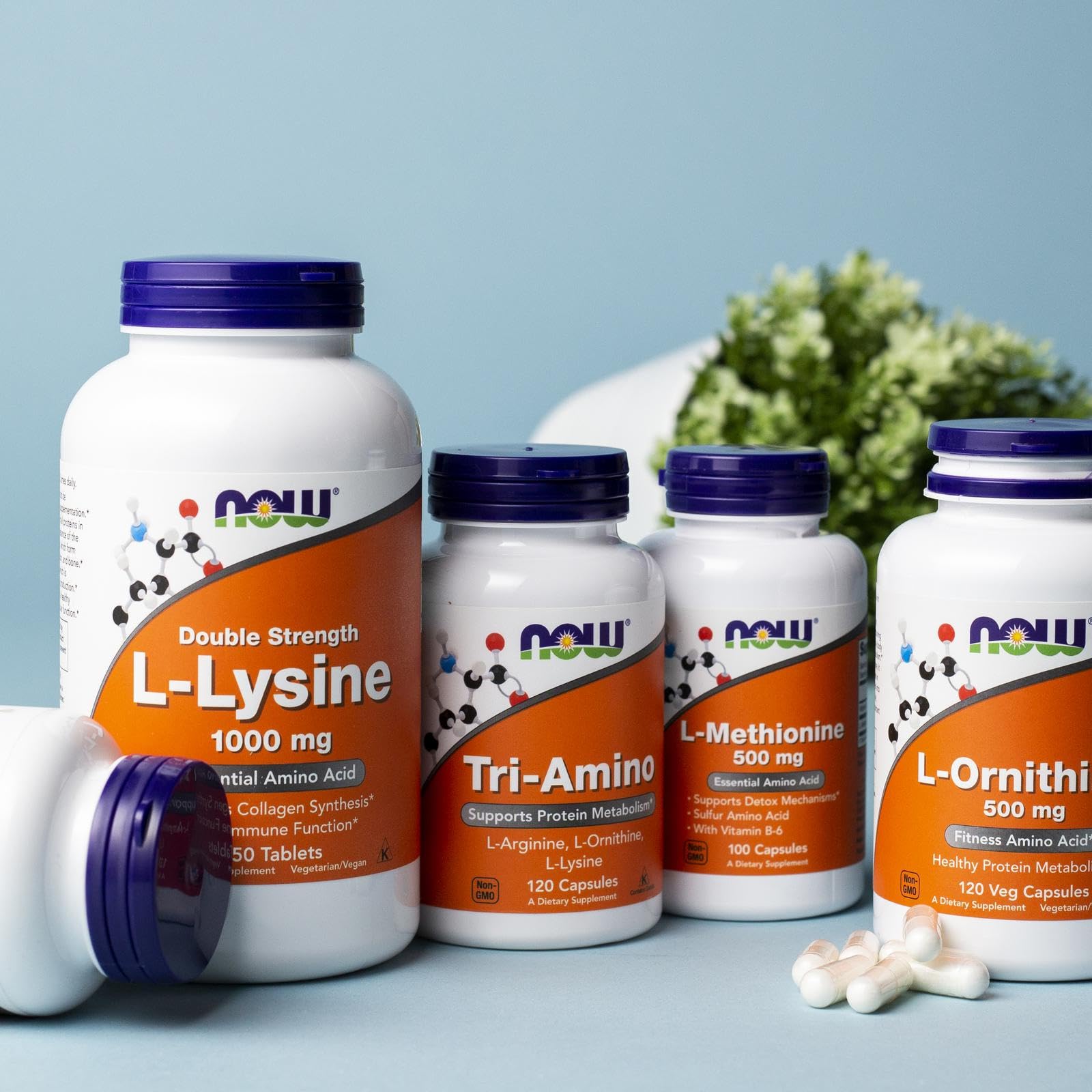 NOW Foods Supplements, Tri-Amino with L-Arginine, L-Ornithine, L-Lysine, Supports Protein Metabolism*, 120 Capsules NOW FoodsAu supplements