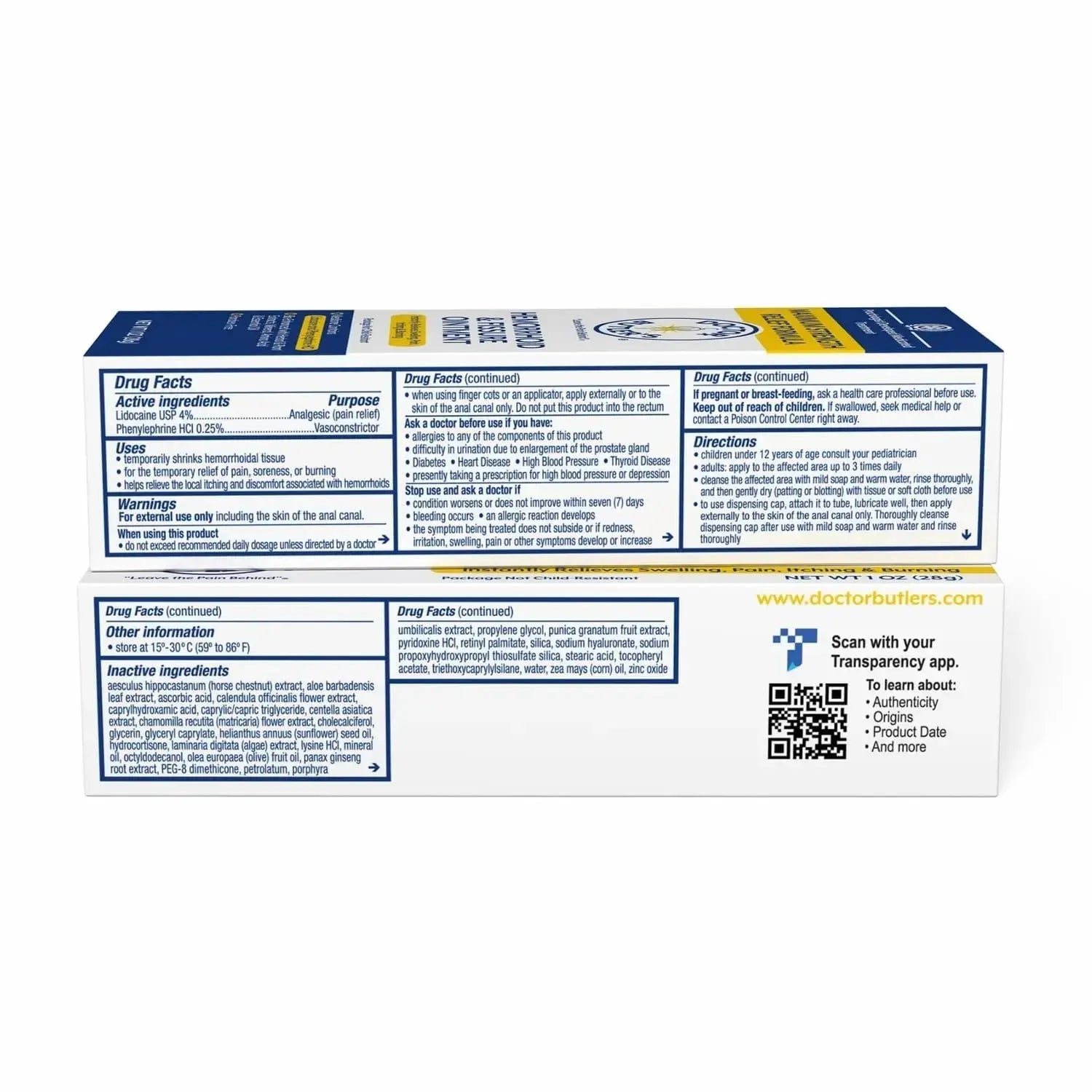 Doctor Butler’s Hemorrhoid & Fissure Ointment – Hemorrhoid Treatment and Hemorrhoid Cream with Lidocaine and Phenylephrine HCI for Fast Acting Relief of Pain, Swelling, Discomfort, and Itching (1 oz.) Doctor Butler'sAu supplements