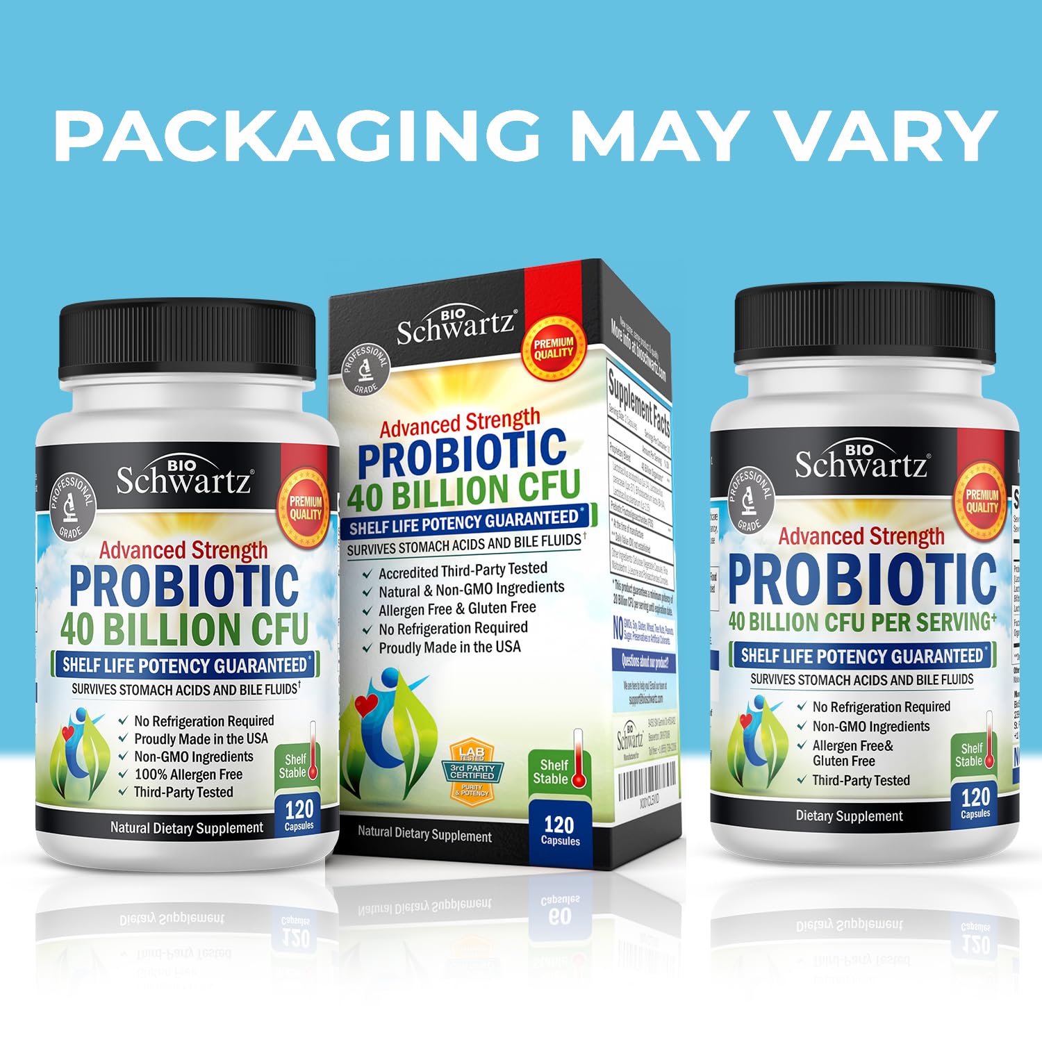 Daily Probiotic Supplement 40 Billion CFU - Gut Health Complex with Astragalus BioSchwartzAu supplements