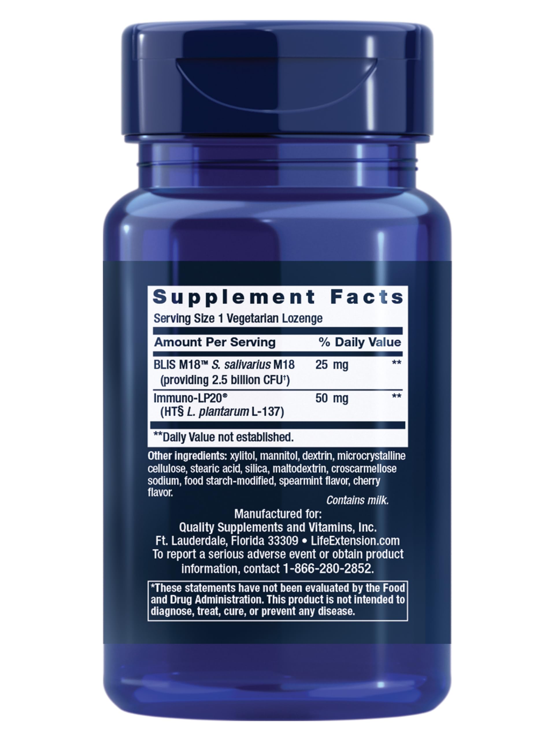 Life Extension FLORASSIST® Probiotic Oral Hygiene, Oral probiotic for Teeth and Gums, pH Levels, Dental Hygiene, Immune Support, BLIS M18™, Once Daily, Gluten Free, Vegetarian, 30 lozenges Life ExtensionAu supplements