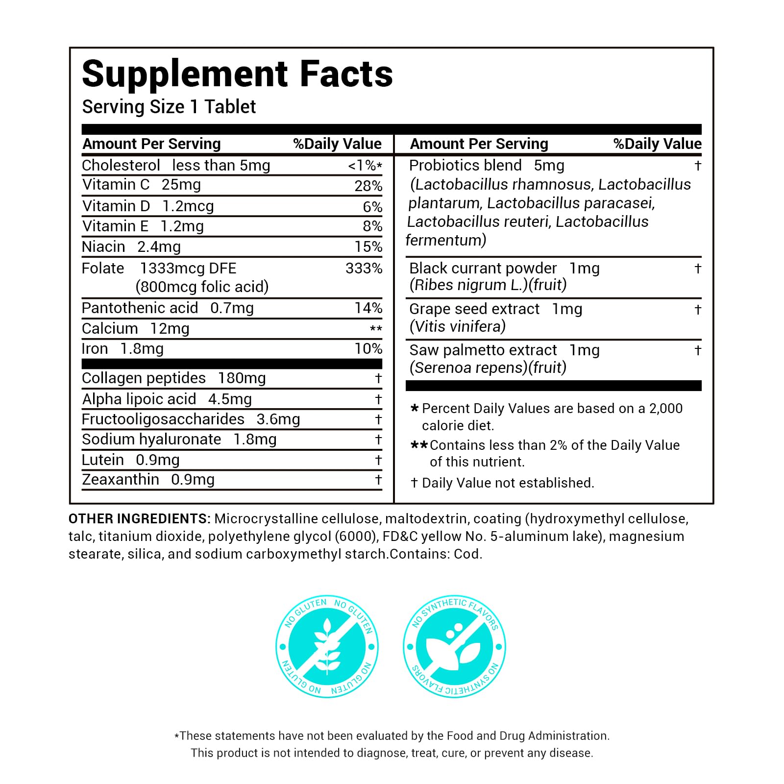 DrBioCare Collagen Peptides for Women, Beauty Vitamin & Mineral Supplement,Contains Vitamin D3, Probiotics for Women & Collagen Peptides,Vitamin B Complex,Vitamin E 180 Tablets DrBioCareAu supplements