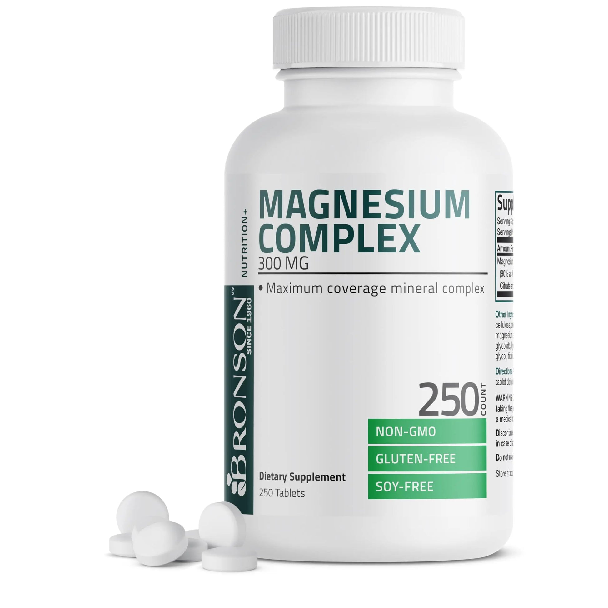 Bronson Triple Magnesium Complex Maximum Coverage 300mg - Non-GMO Formula, 250 Tablets BronsonAu supplements