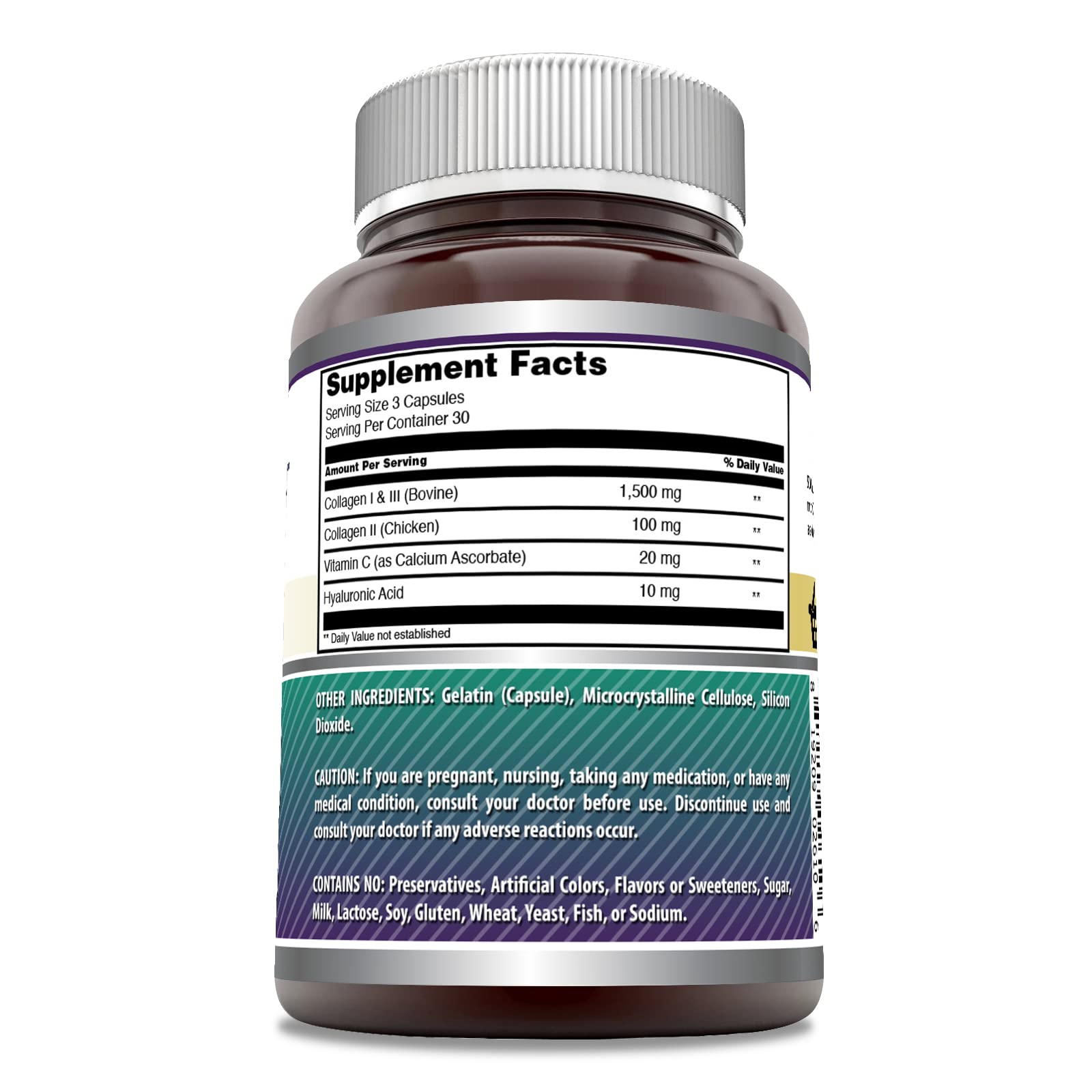 Amazing Formulas Advanced Collagen Supplement | Collagen Type I, II & III with Vitamin C & Hyaluronic | 1600 Mg Per Serving | 90 Capsules | Non-GMO | Gluten-Free | Made in USA Amazing NutritionAu supplements