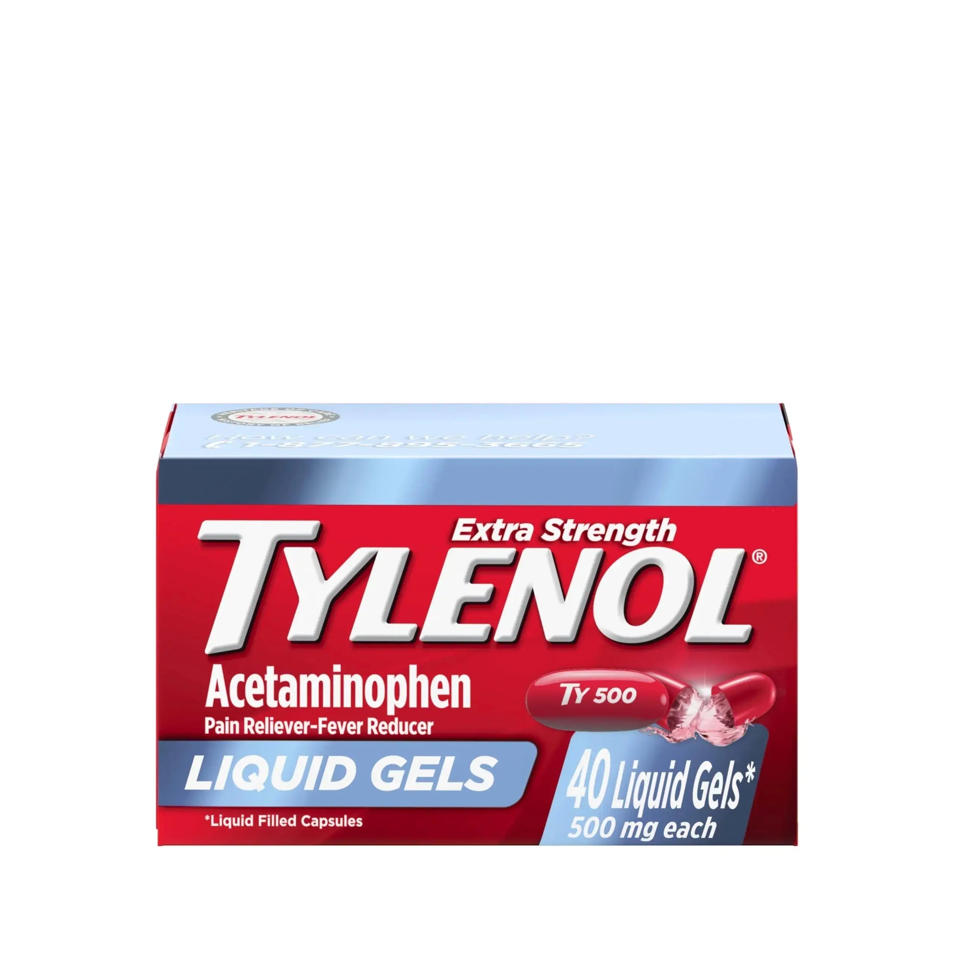 Tylenol Extra Strength Liquid Gels, Fast, Strong Pain Relief, Fever Reducer for Adults with 500 mg Acetaminophen, Fast-Acting Liquid Gel Capsules for Headaches & Minor Pain Relief, 40 Count TylenolAu supplements