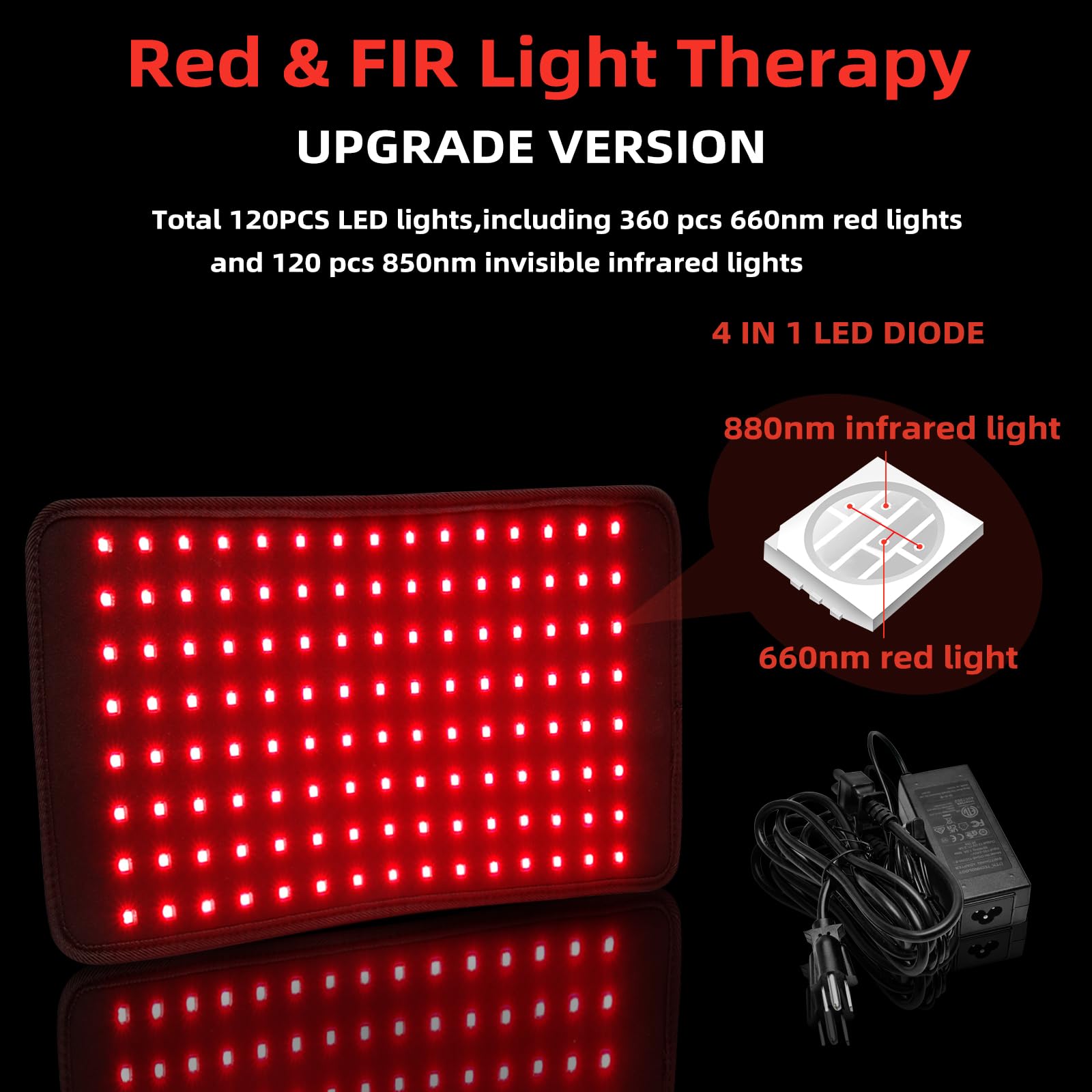 UTK Red Light Therapy Pad for Body Pain Relief, LED 660＆850nm Wearable Wrap Deep Therapy UTKAu supplements