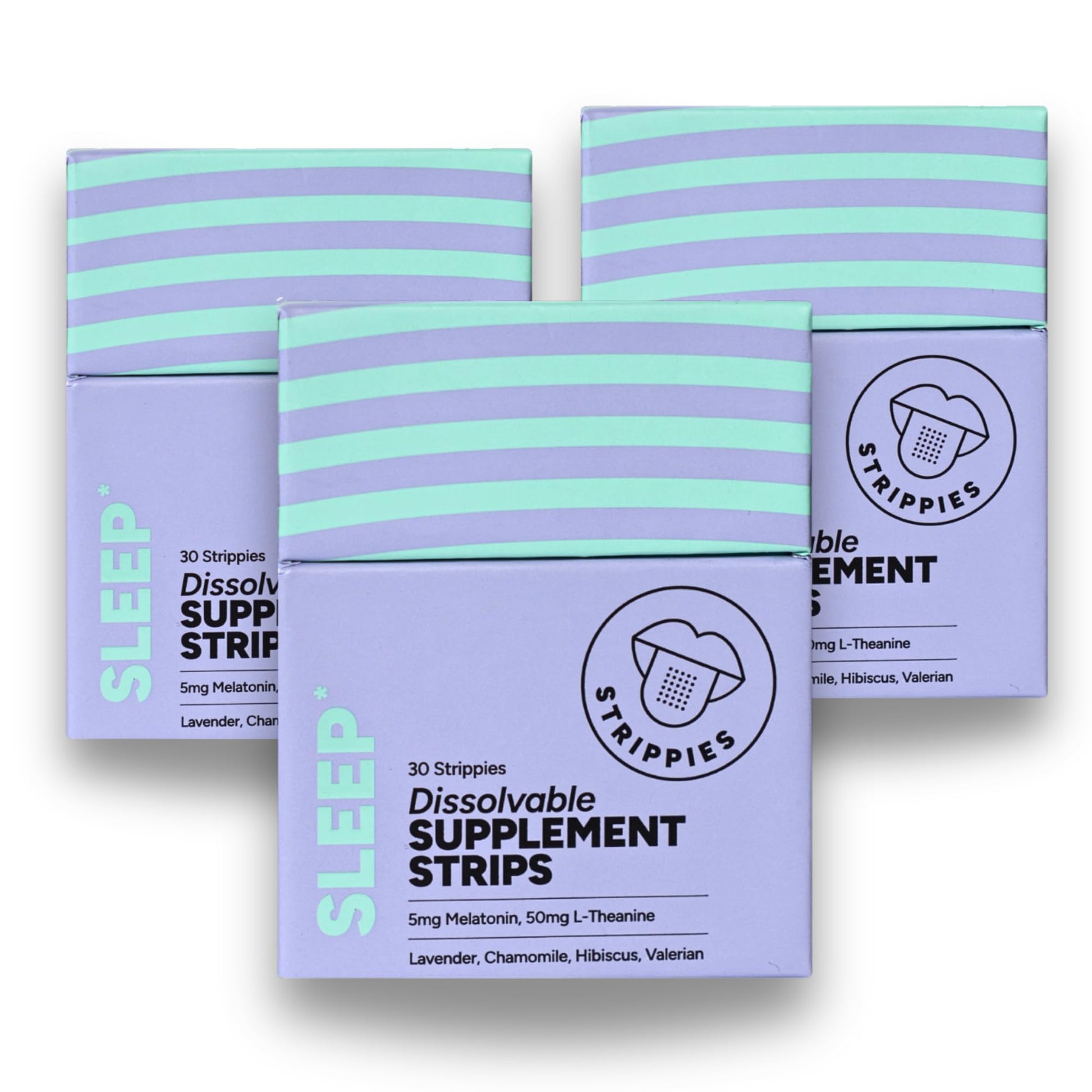 STRIPPIES Dissolvable Sleep Strips – Fast-Acting Melatonin 5mg with L-Theanine, Lavender, Chamomile, Hibiscus & Valerian – Natural Cranberry Flavor – 90 Strips STRIPPIESAu supplements