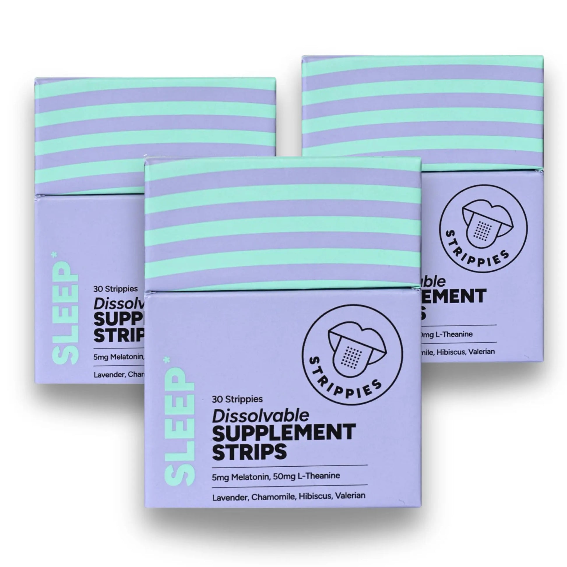 STRIPPIES Dissolvable Sleep Strips – Fast-Acting Melatonin 5mg with L-Theanine, Lavender, Chamomile, Hibiscus & Valerian – Natural Cranberry Flavor – 90 Strips STRIPPIESAu supplements