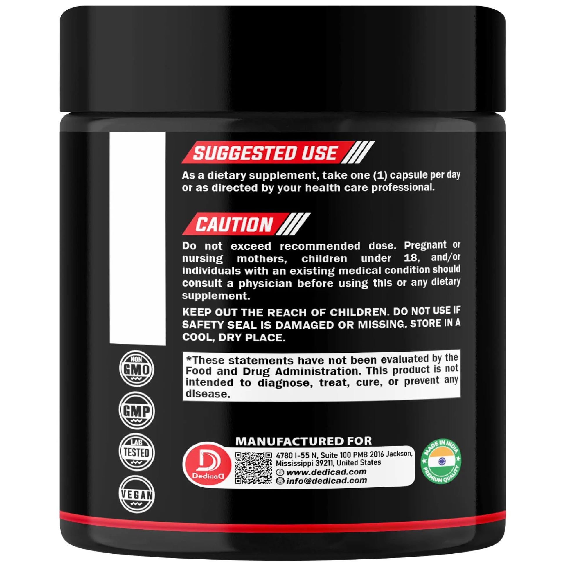 DEDICAD Akkermansia Probiotic for Increases GLP-1 - Contains Inulin, Bacillus Coagulans, Lactobacillus Acidophilus & Chromium - 60 Days Supply - 60 Capsules DEDICADnz supplements