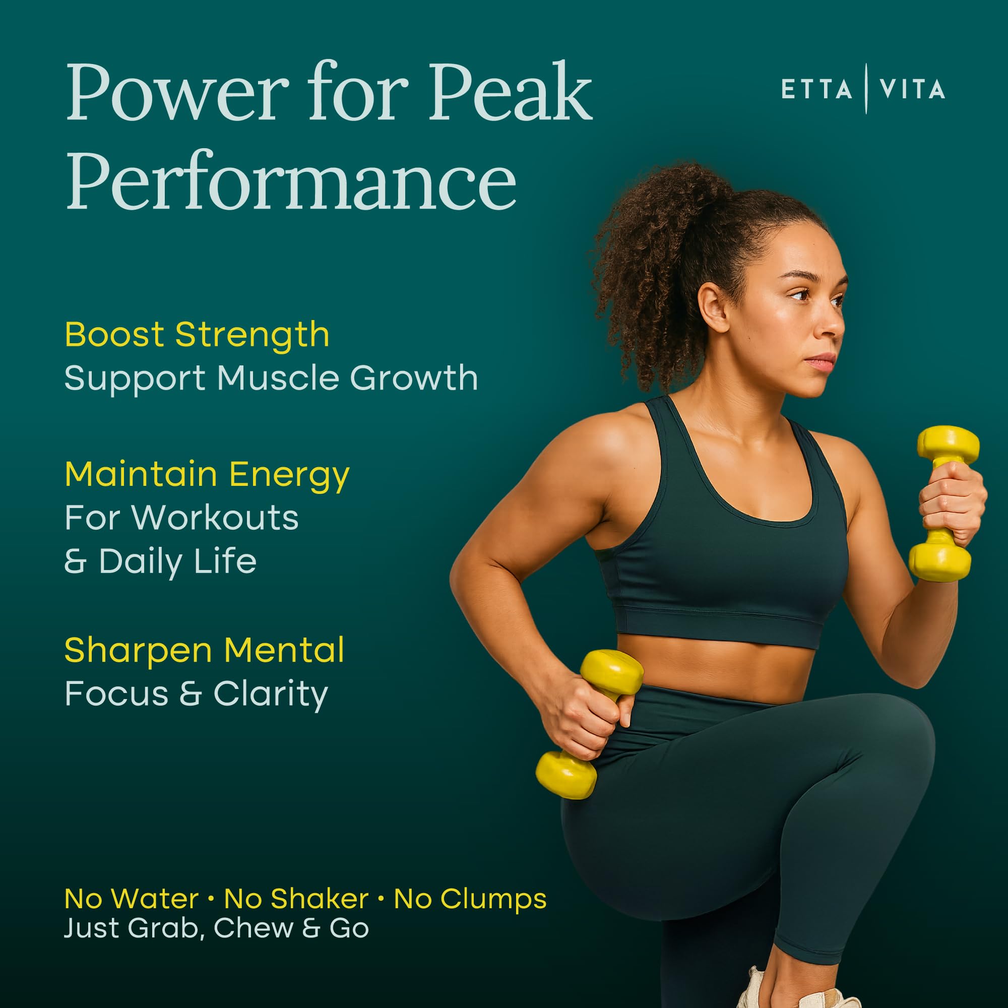 Sugar-Free Creatine Monohydrate Gummies 5gram per Serving, Potent Creatine Gummies for Women & Men, Supplement for Muscle Support, Cellular Energy & Cognitive Function [Lemon Drops Candy Flavor] Etta VitaAu supplements