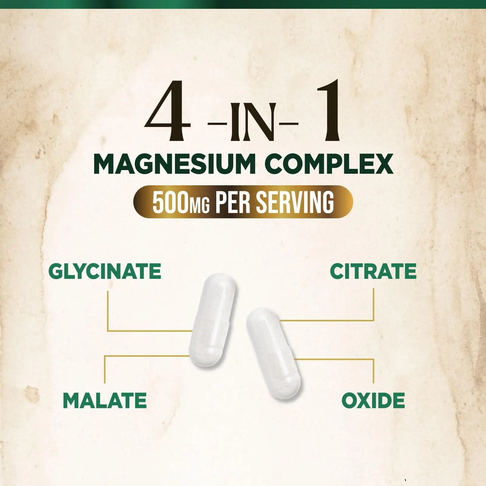Magnesium Complex Supplement - Magnesium 500mg Per Serving - High Absorption Blend of Glycinate, Citrate, Malate, Oxide - Supports Sleep, Muscle, Bone, Heart Health - Bottled in USA - 60 Capsules Nature's Peaknz supplements