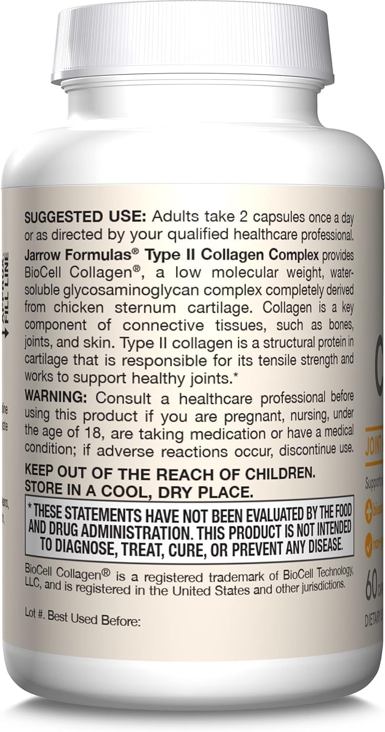 Jarrow's Type II Collagen Complex (Type 2 Collagen), 60 Capsules, Lab-Tested TudorAu supplements