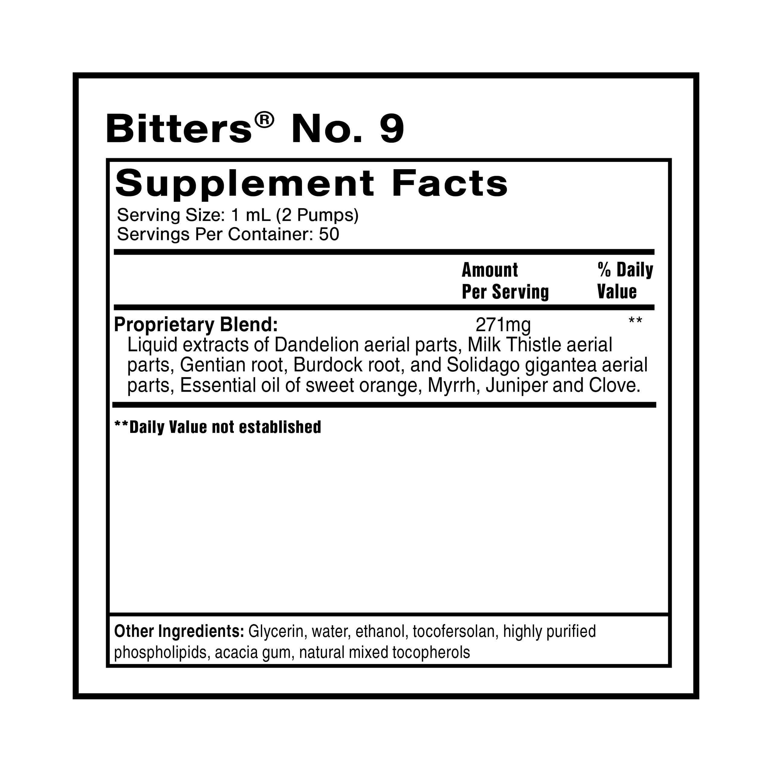 Quicksilver Scientific Dr. Shade's Bitters No. 9 - for Digestion - Fast Acting Liposomal Digestive Bitters with Milk Thistle, Burdock Root & Juniper Essential Oil - Digestive Support (50ml) Quicksilver ScientificUS supplements