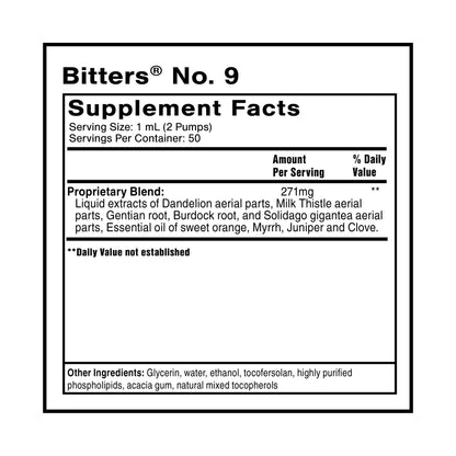 Quicksilver Scientific Dr. Shade's Bitters No. 9 - for Digestion - Fast Acting Liposomal Digestive Bitters with Milk Thistle, Burdock Root & Juniper Essential Oil - Digestive Support (50ml) Quicksilver ScientificUS supplements