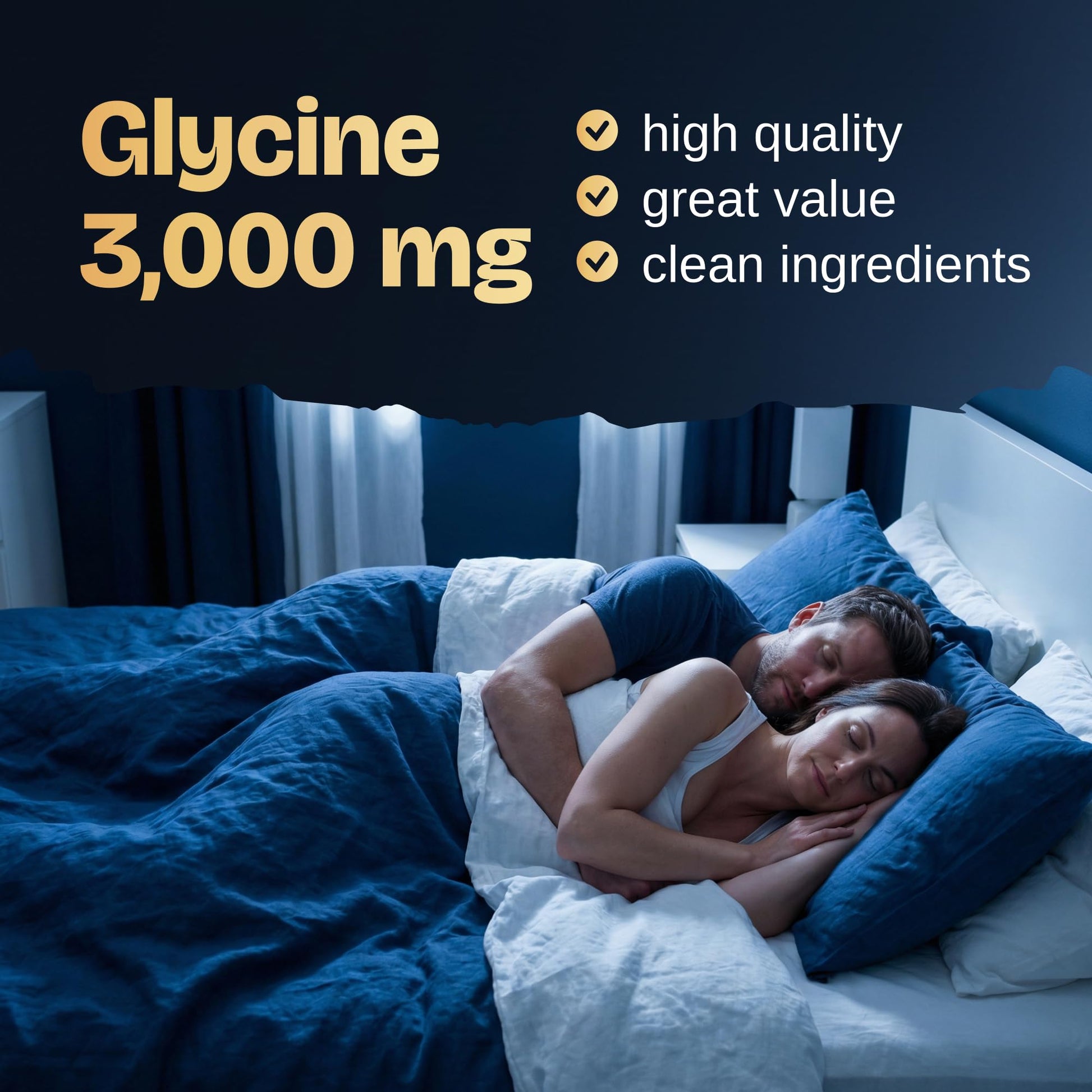 Nocturna Glycine Supplement – 100% Pure 3g Glycine Powder for Sleep, Calm & Recovery – USA Made Sleep Aid for Men & Women – Non-GMO & Completely Natural - 6.3Oz for 60 Servings NocturnaAu supplements