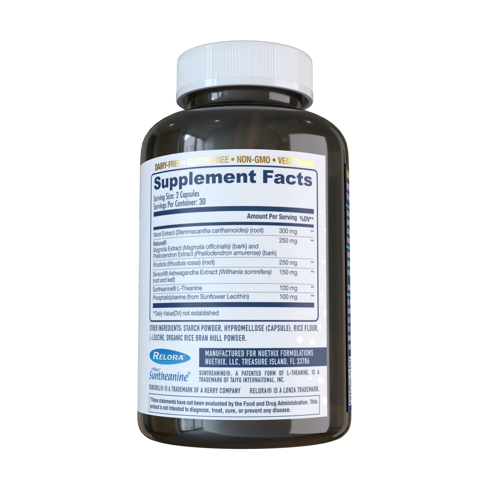 NuEthix Formulations Cort-Eaze - Cortisol Supplement - Health Support Supplement with Ashwagandha, L-Theanine & Rhodiola Rosea - Relaxation and Deep Sleep, 60 Capsules, 30 Servings NuEthix FormulationsAu supplements